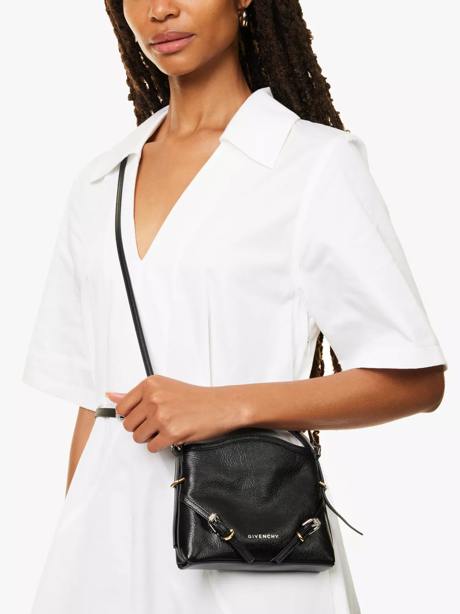 Givenchy Voyou Nano Black Leather Crossbody Bag