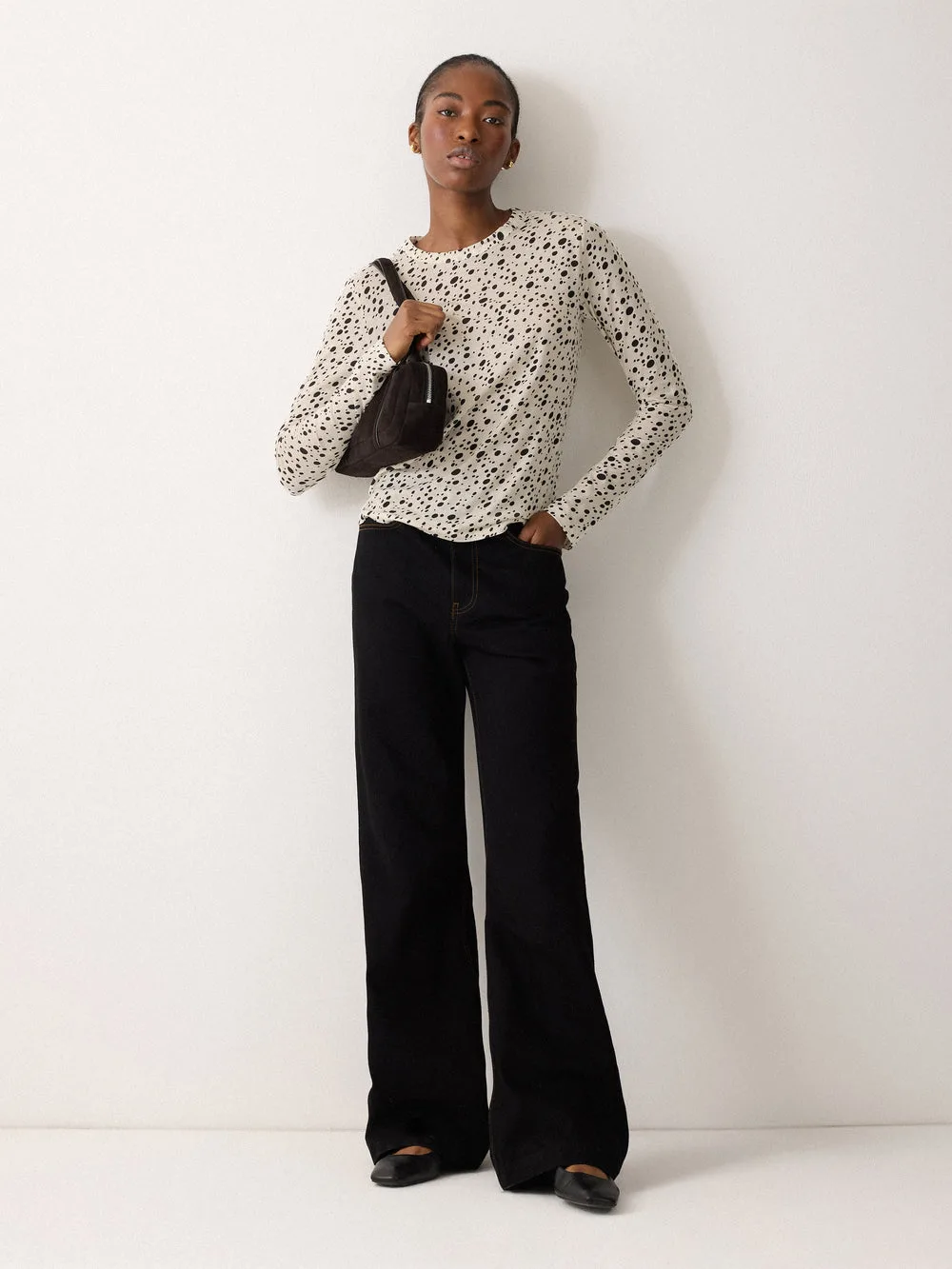 Jigsaw Polka Dot Long Sleeve Top