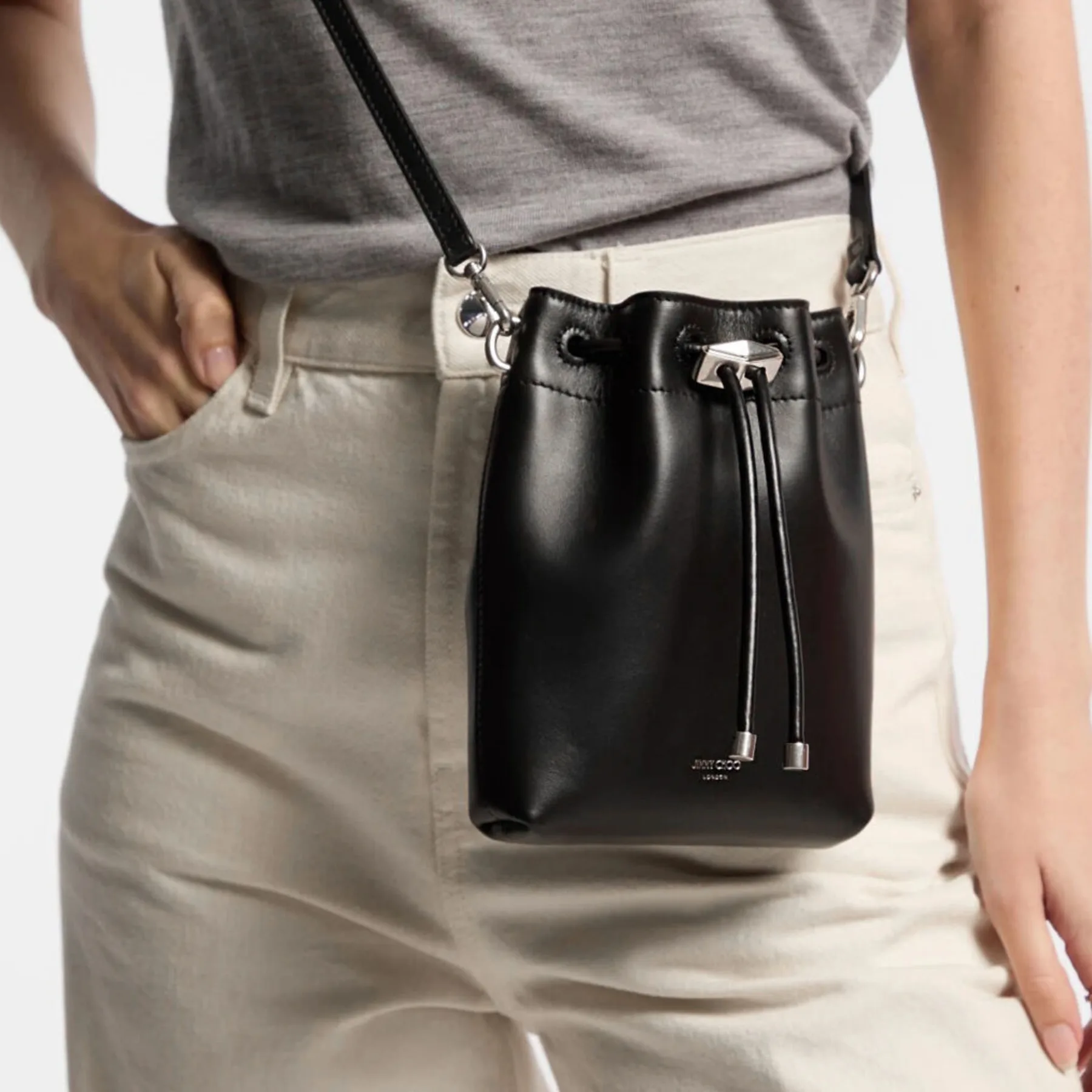 Jimmy Choo Cinch Black Leather Mini Bag