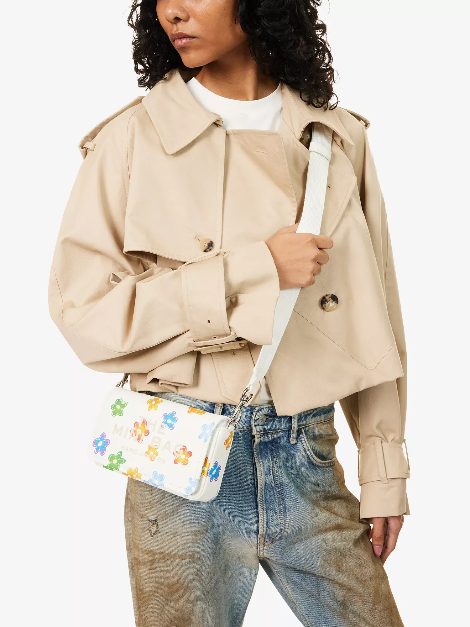 Marc Jacobs The Wild Daisy White & Multicolour Leather Mini Bag