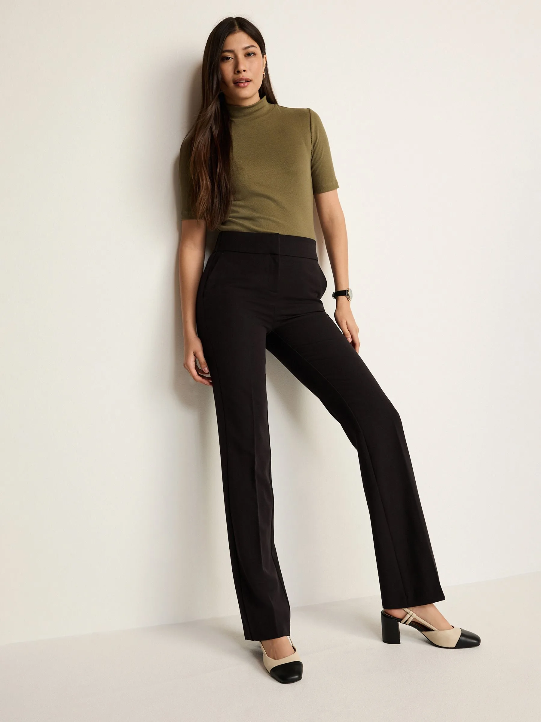 NEXT Black Bootcut Tailored Trousers