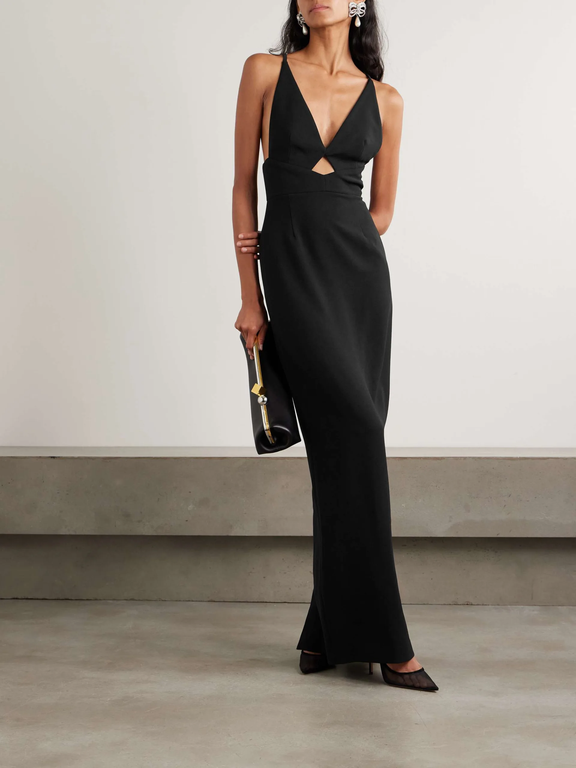 Solace London Milly Cutout Crepe Gown