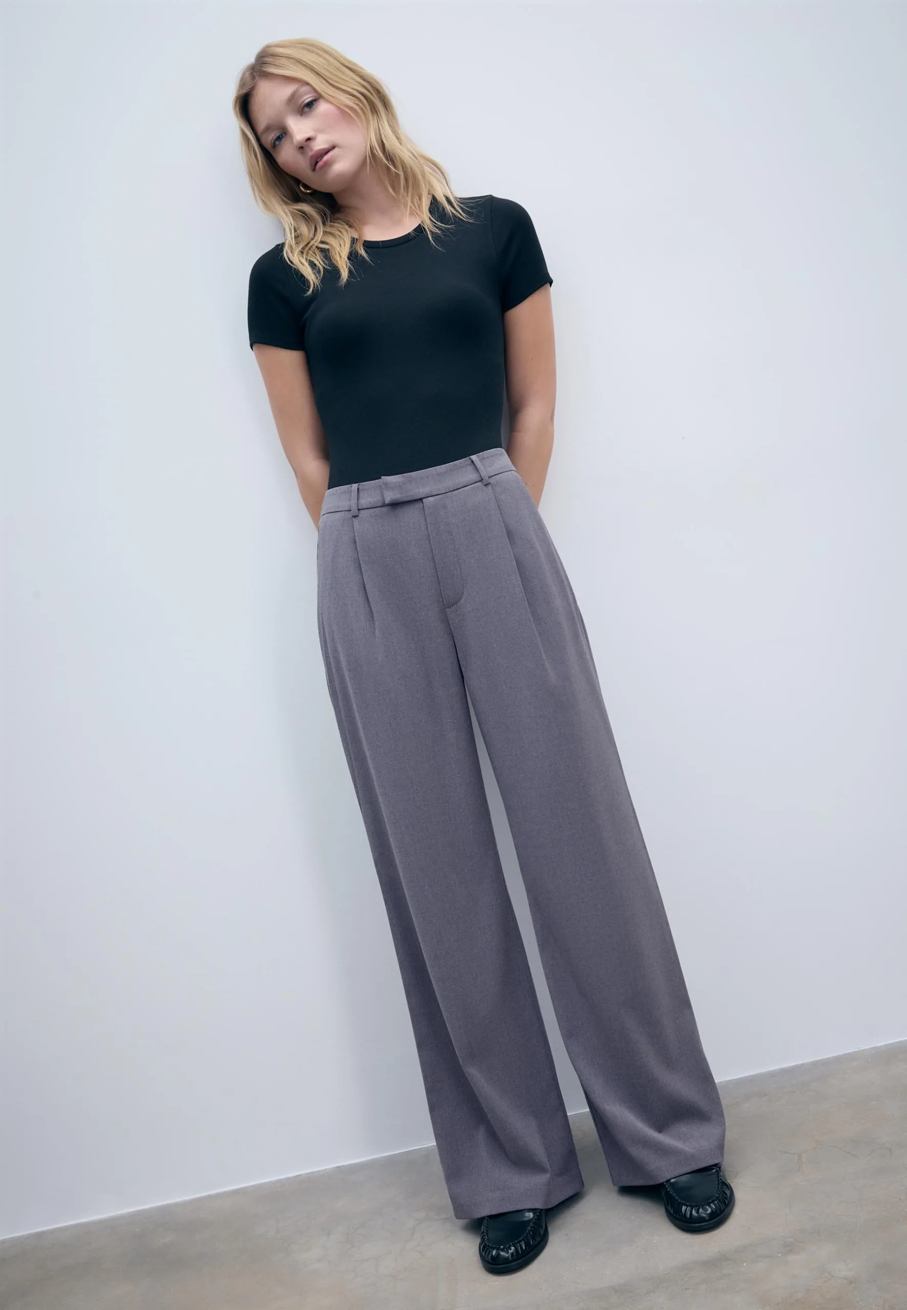 Stradivarius Wide Leg Formal Wear Trousers