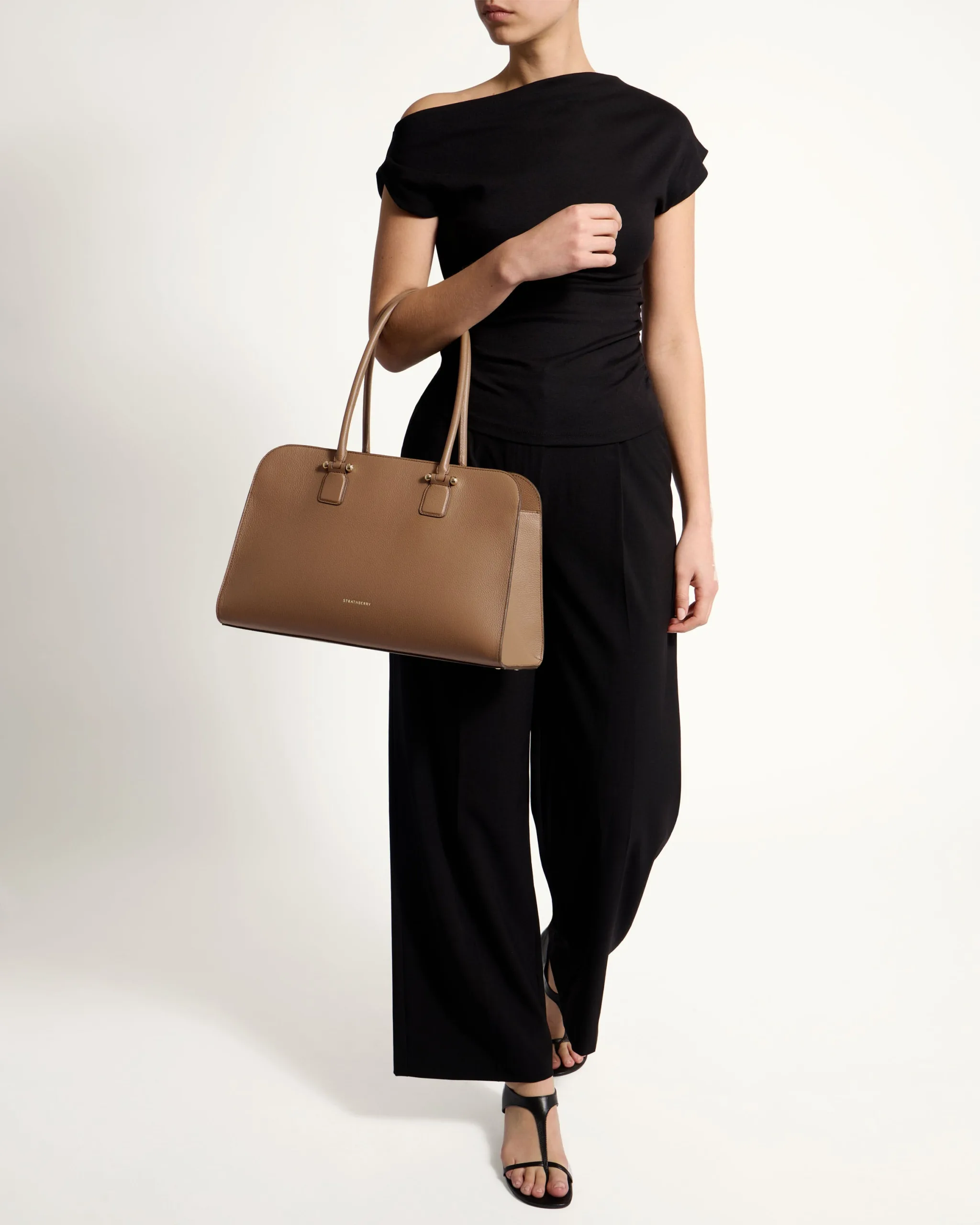 Strathberry Georgia Maxi Clay Leather Shoulder Bag