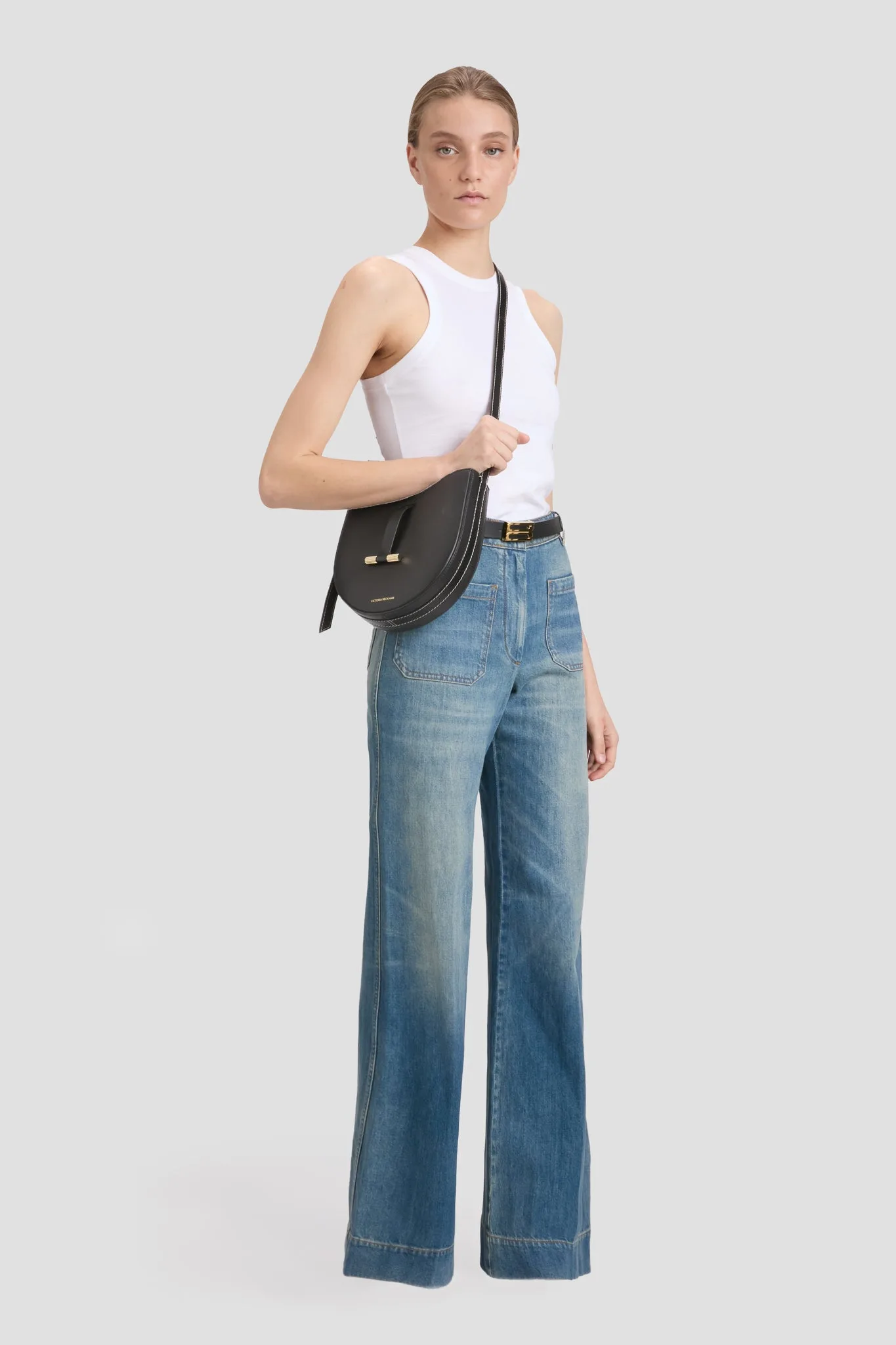 Victoria Beckham Dia Black Smooth Leather Crossbody Bag