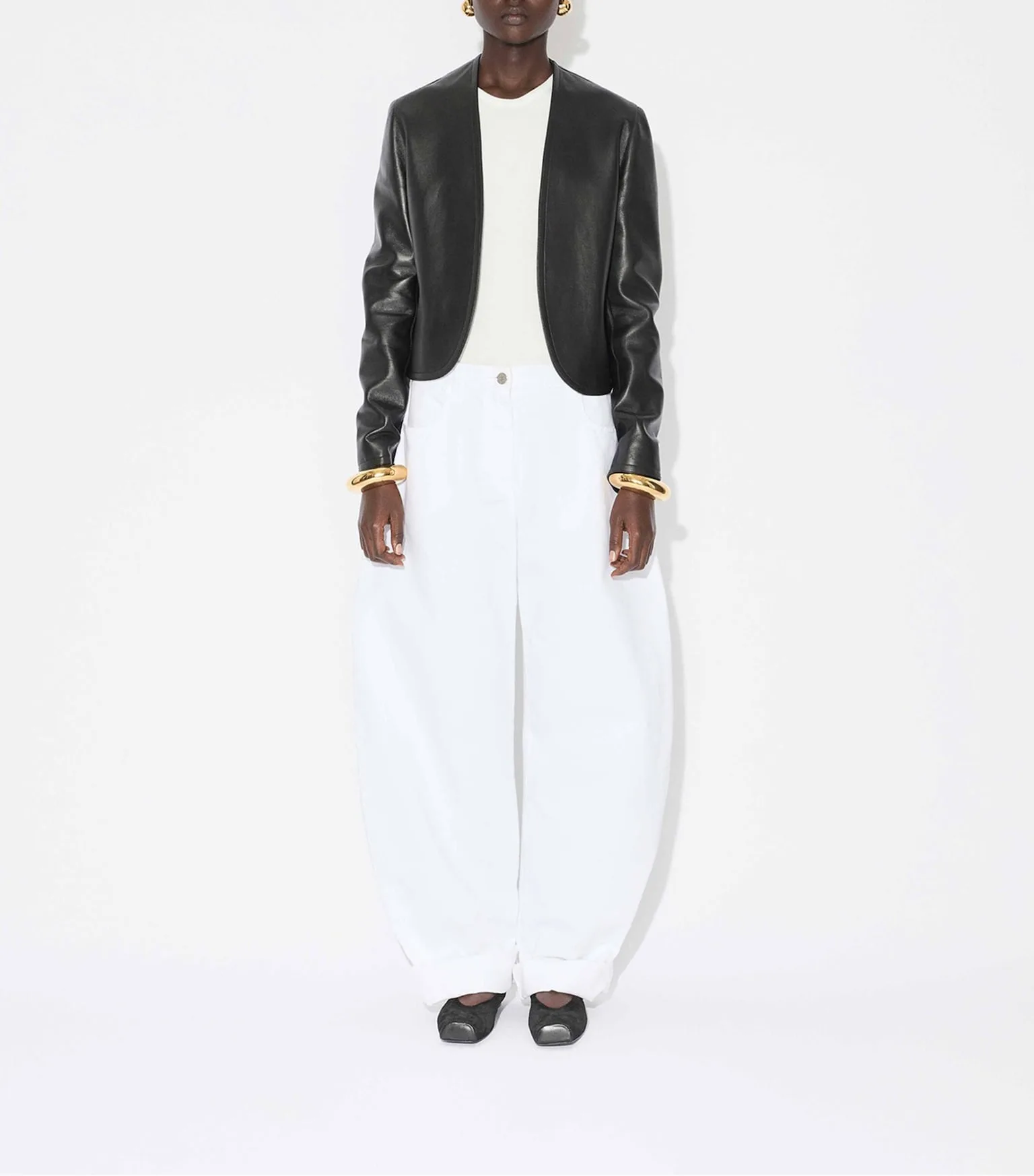 Alaïa Black Lambskin Collarless Jacket