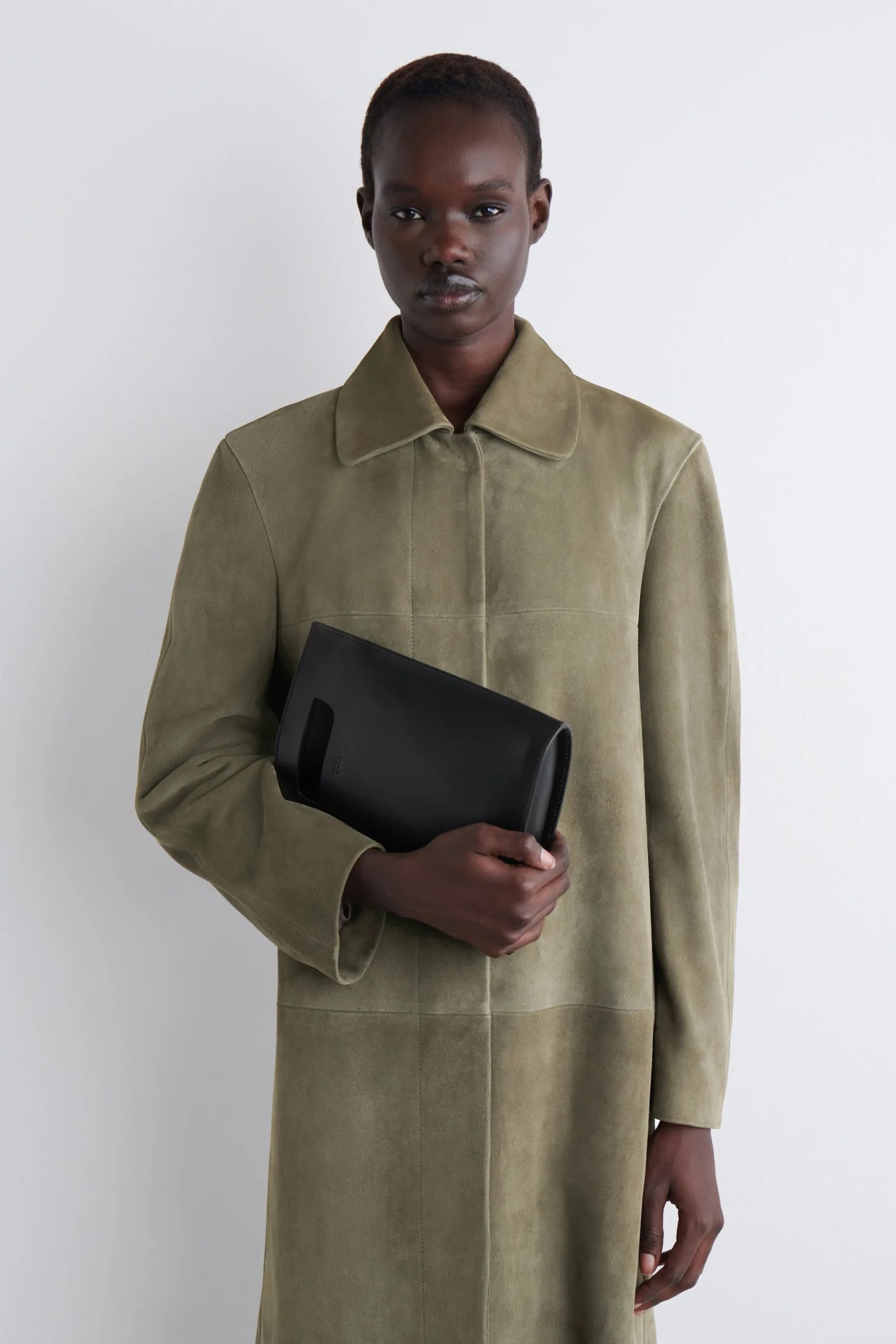 COS Folio Black Leather Mini Bag