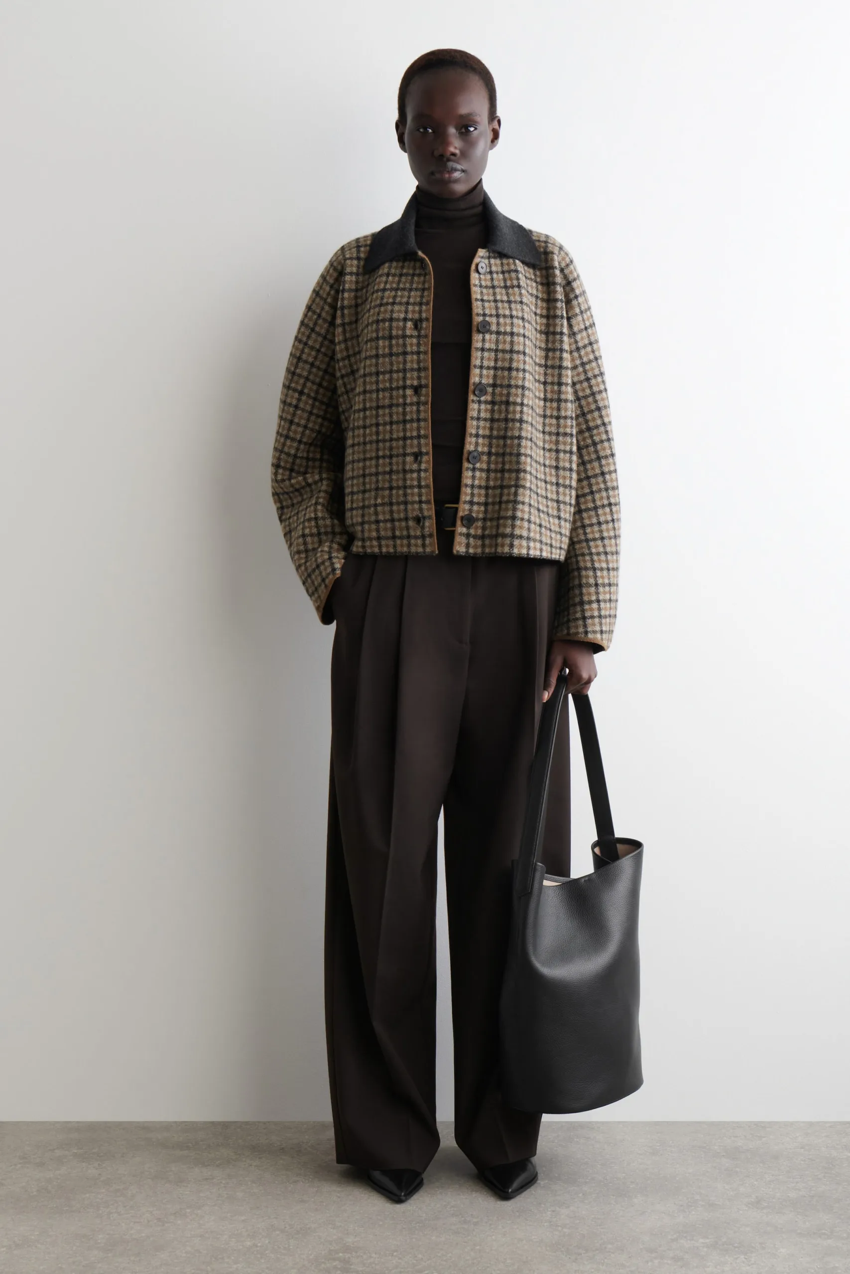 COS Paradigm Black Leather Tote Bag