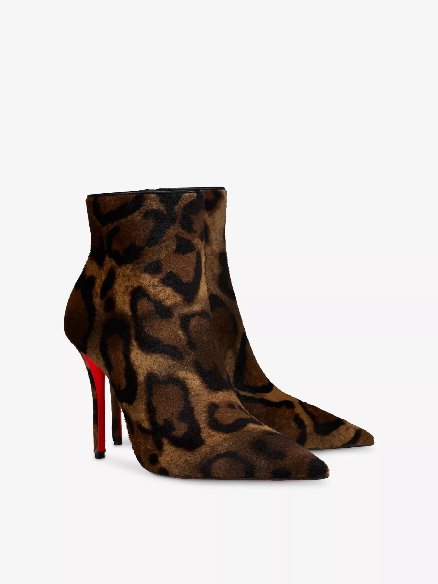 Christian Louboutin Miss Z Booty 100 Pony Bengali Brown Leather Boots