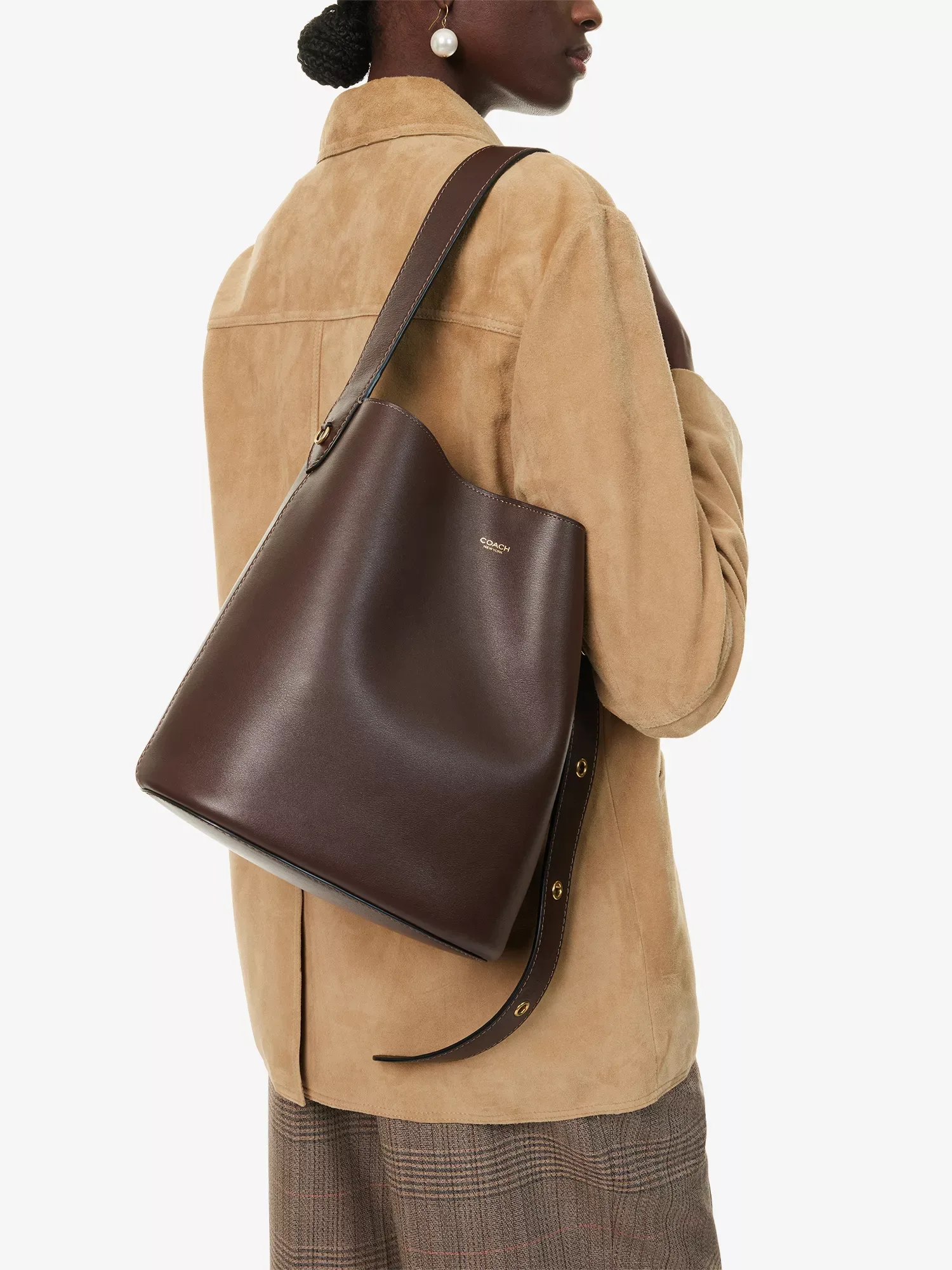 Coach Bleecker Maple Leather Bucket Bag