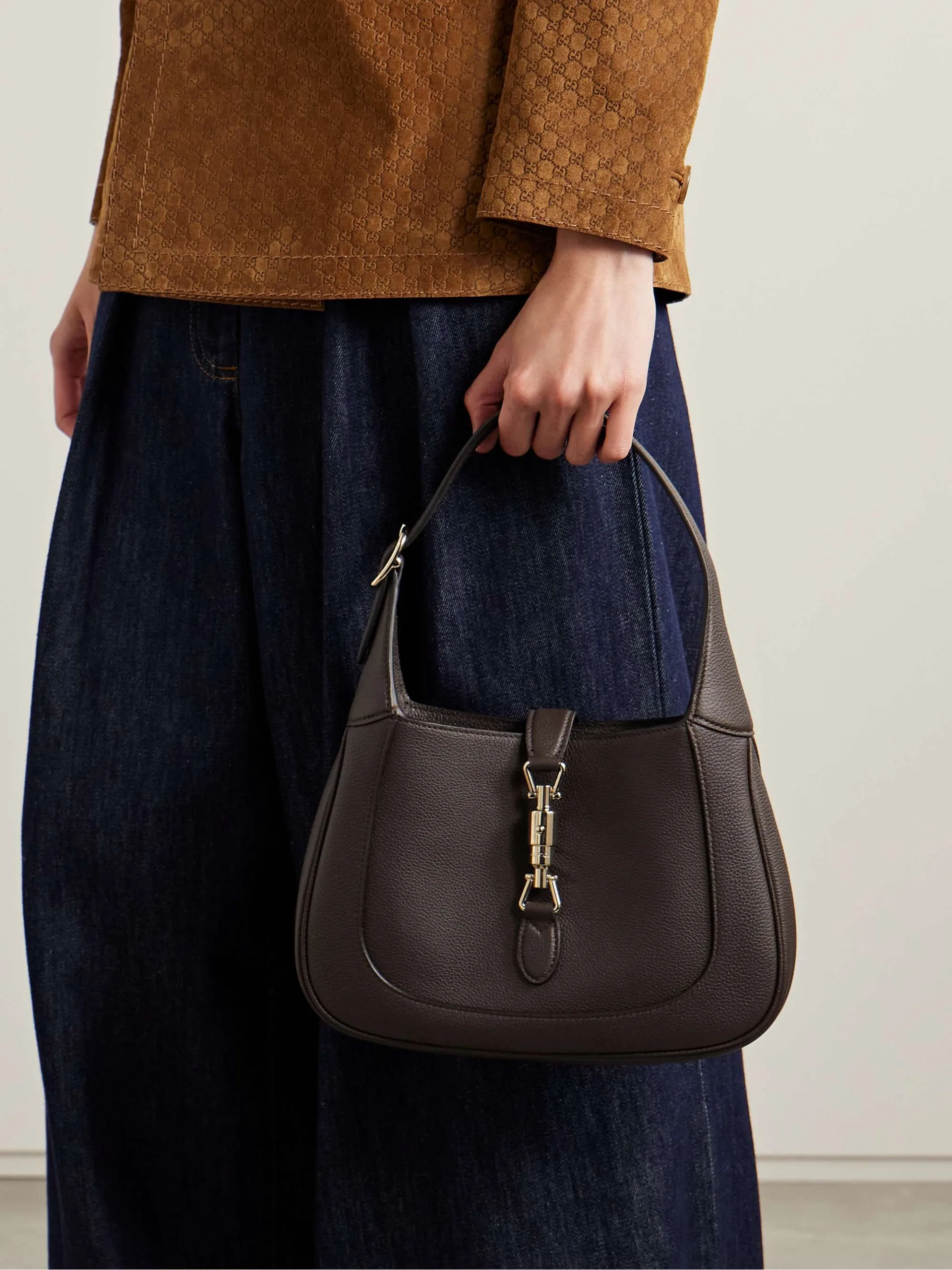 Gucci Jackie 1961 Smal Dark Brown Leather Shoulder Bag