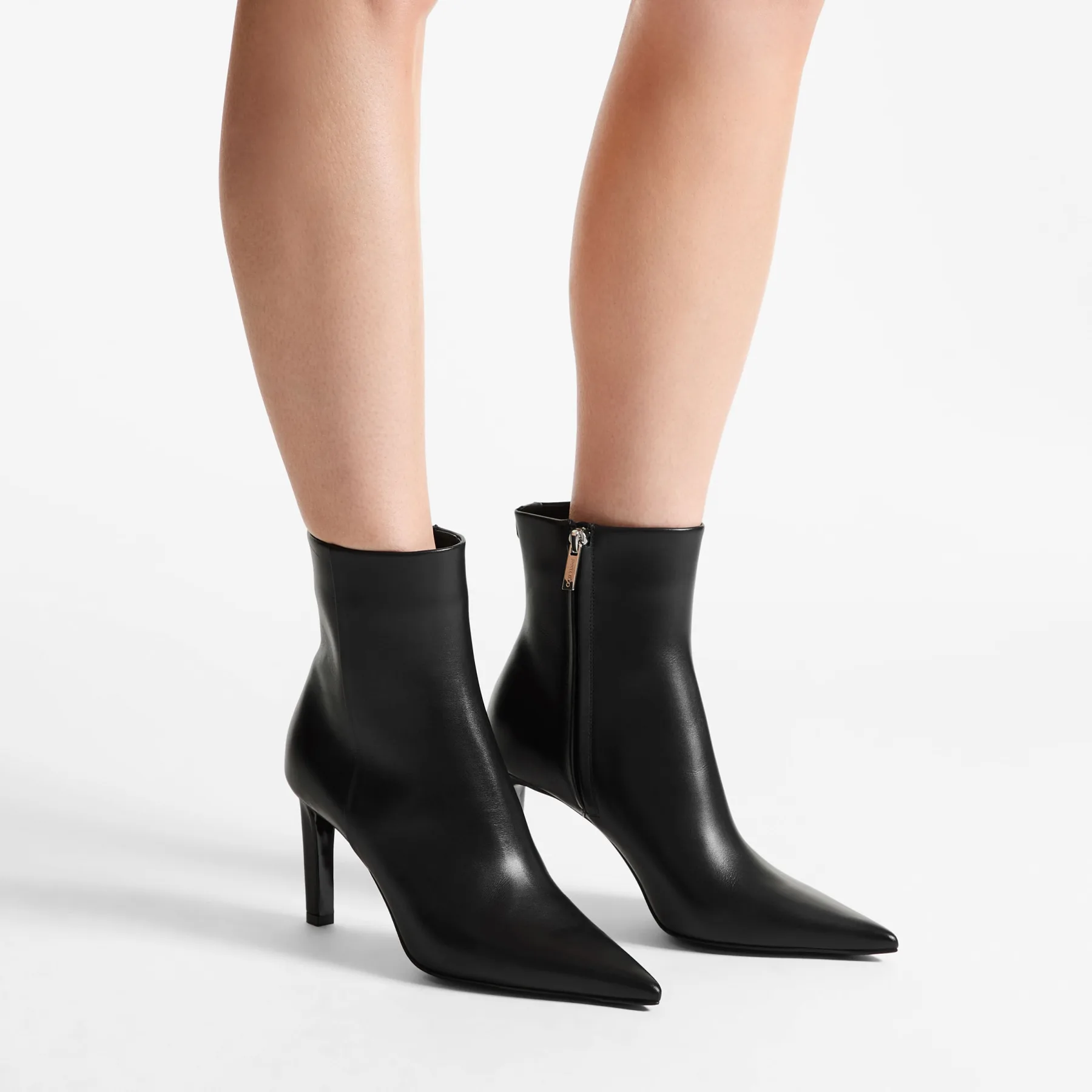 Jimmy Choo Frankie 85 Black Calf Leather Ankle Boots
