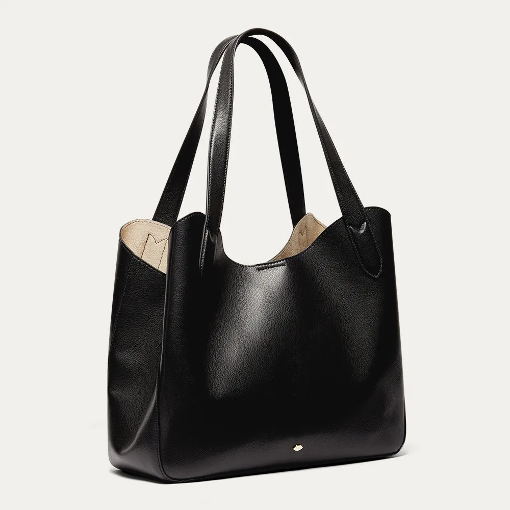 Lulu Guinness Jordan Black Leather Shoulder Bag