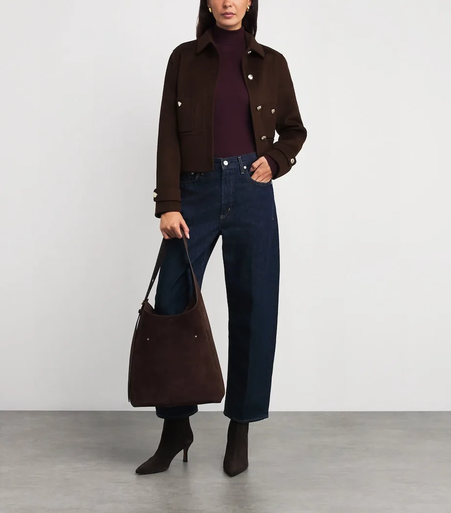 Maje Dark Brown Wool Blend Jacket
