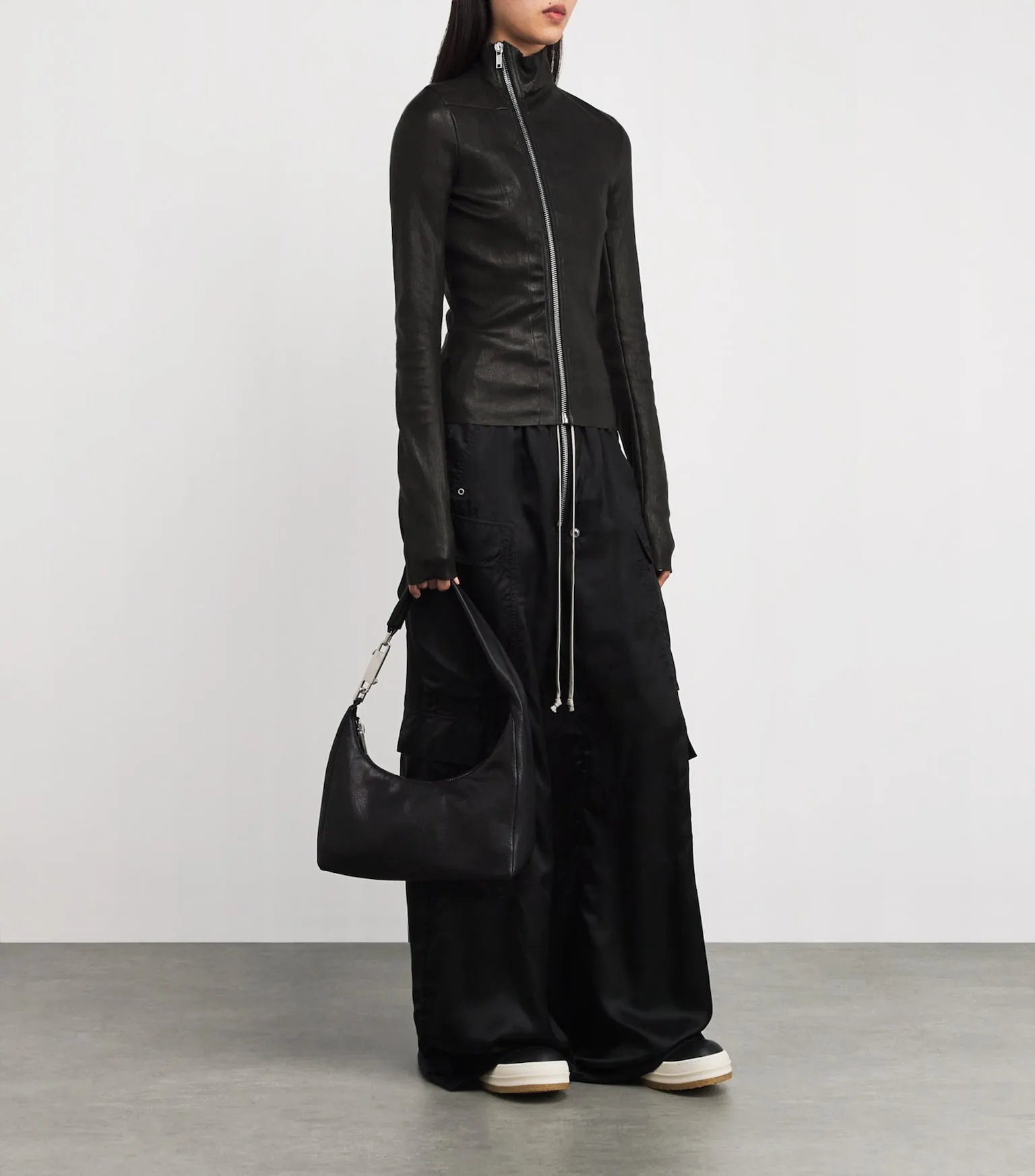 Rick Owens Black Lam Leather Gary Jacket
