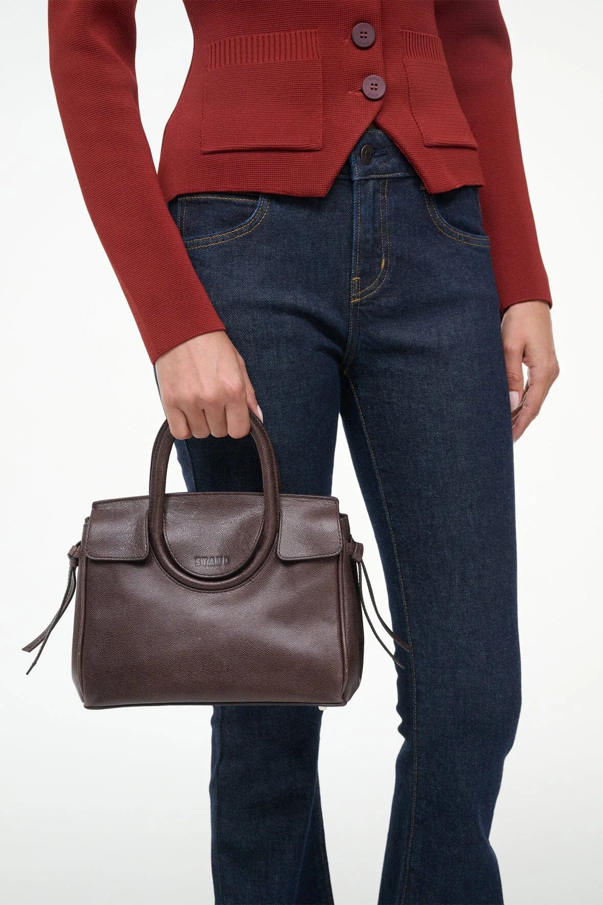 Staud Maude Mini Espresso Top Handle Carryall