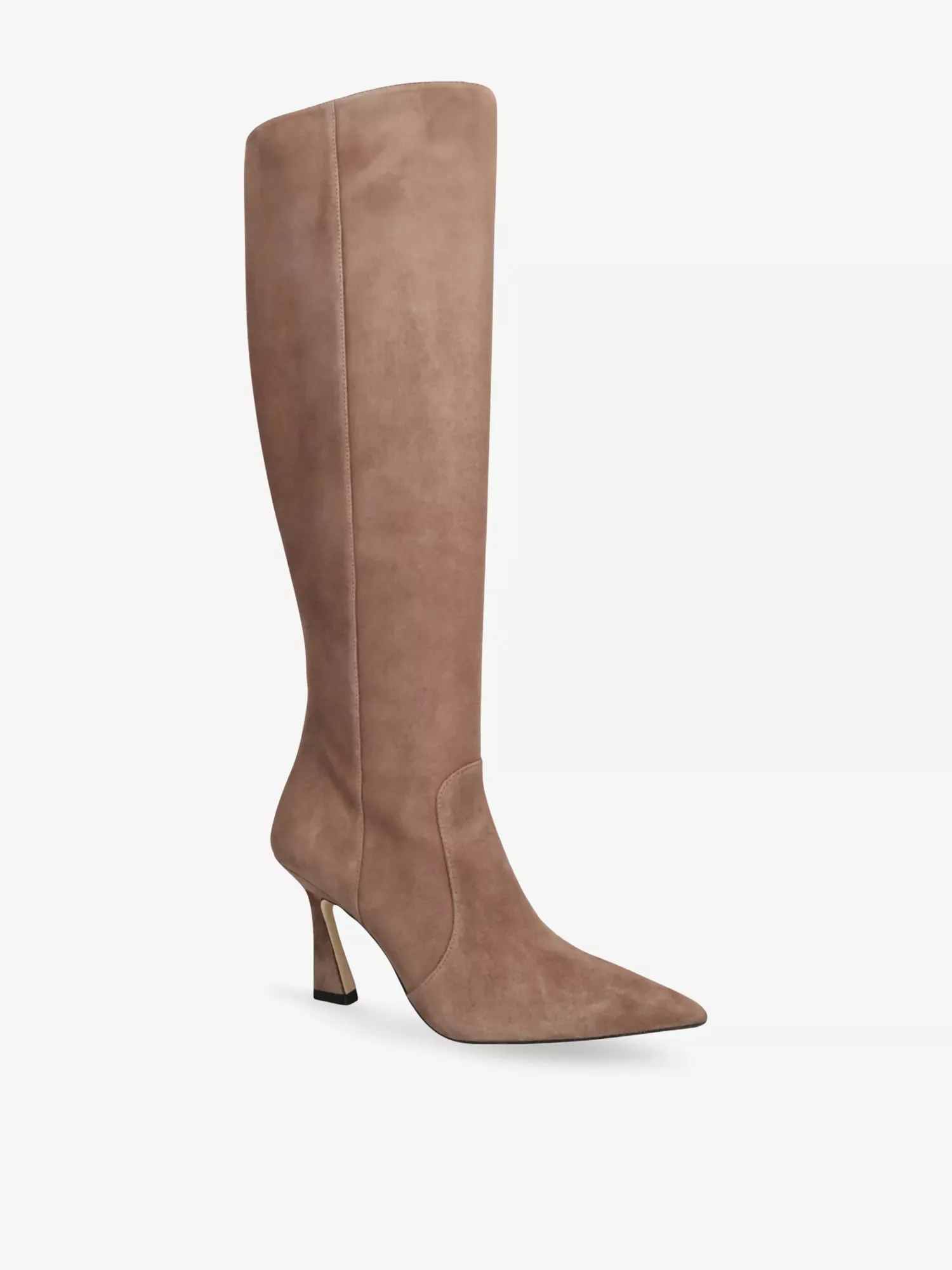 Stuart Weitzman Vinnie 85 Heeled Taupe Leather Knee High Boots