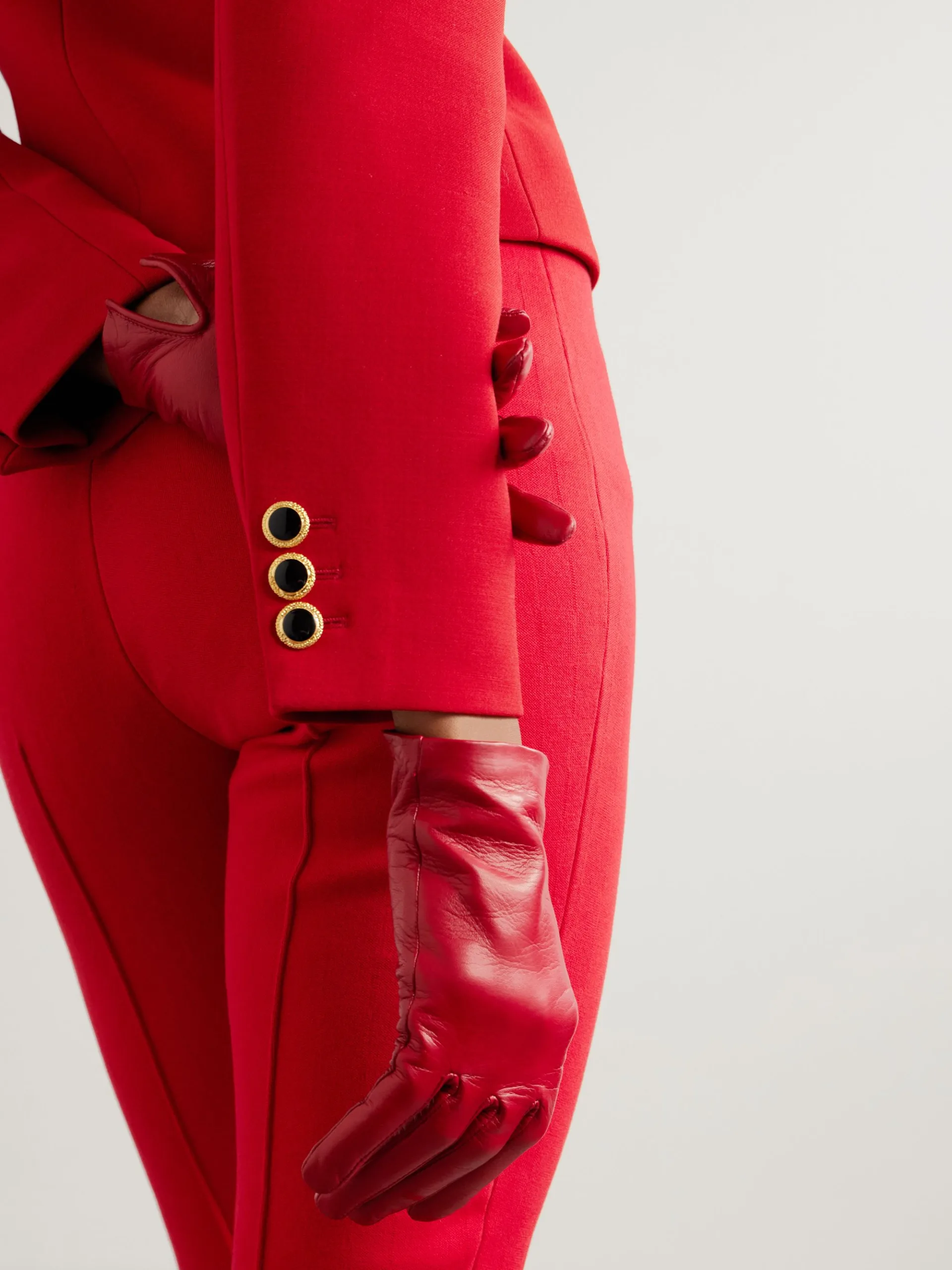 Agnelle Kate Red Leather Gloves