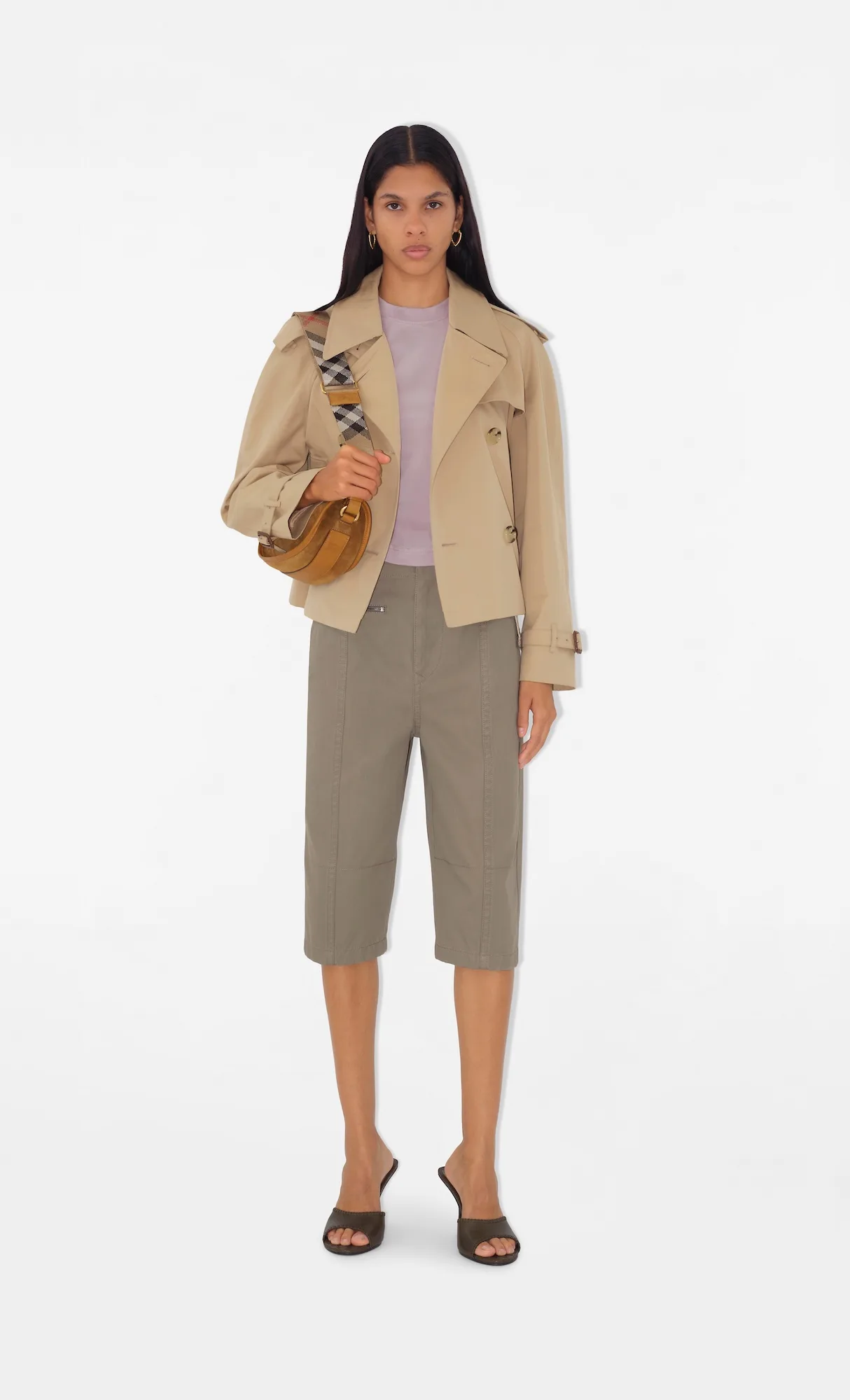 Burberry Hebden Suede B Clip Shoulder Bag