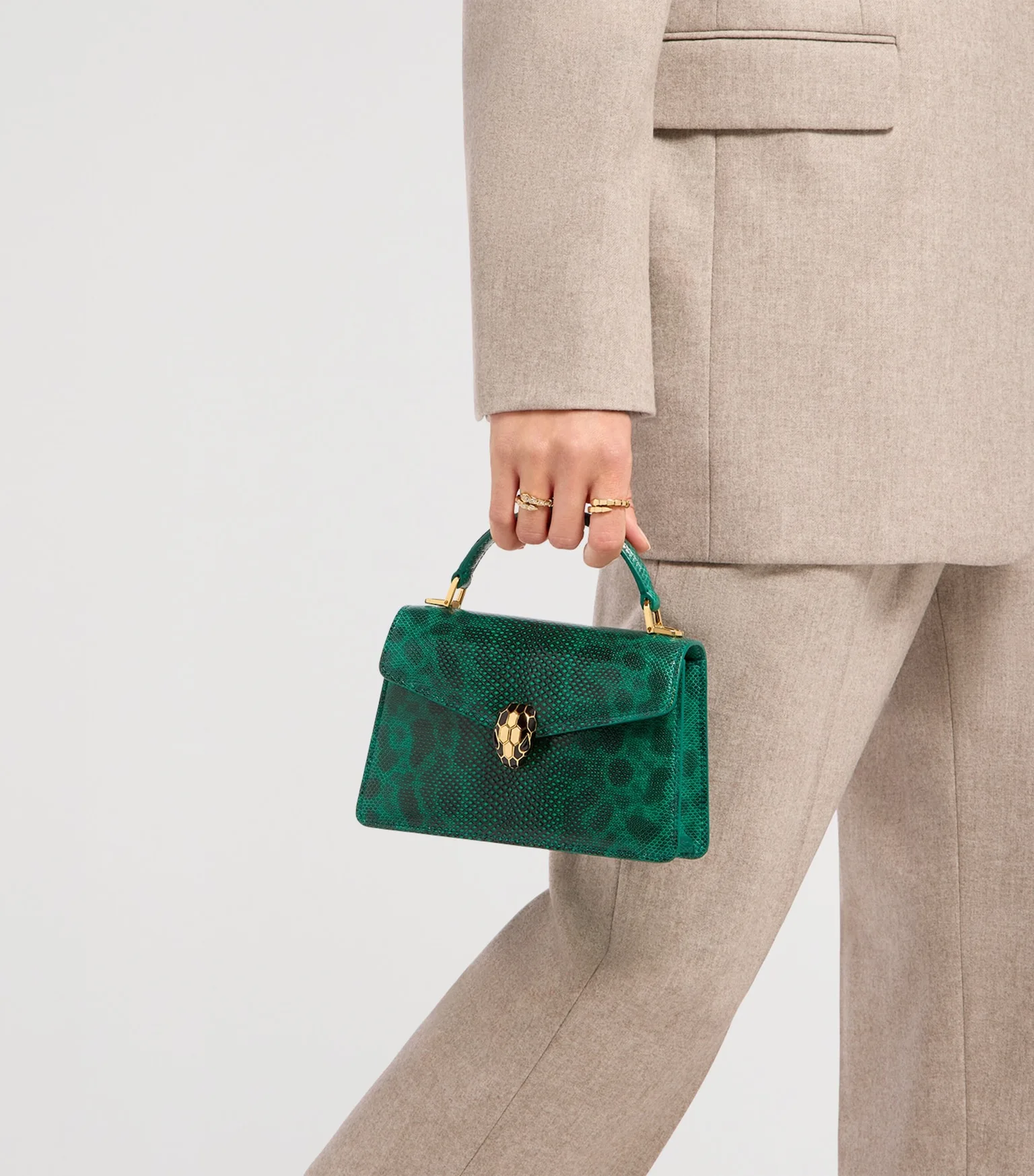 Bvlgari Serpenti Forever Karung Leather Top Handle Bag