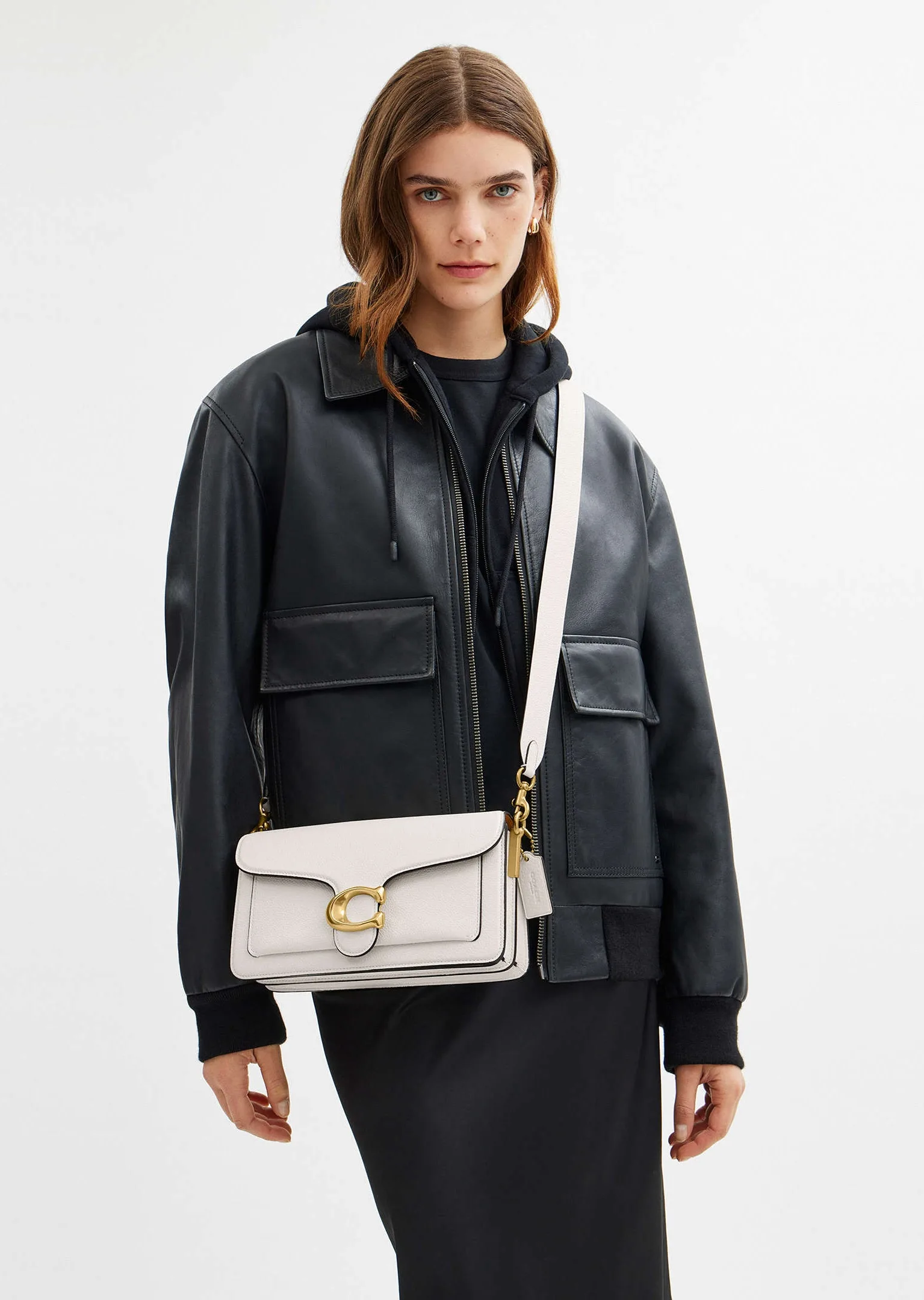 Coach Tabby 26 Chalk Leather Shoulder Bag