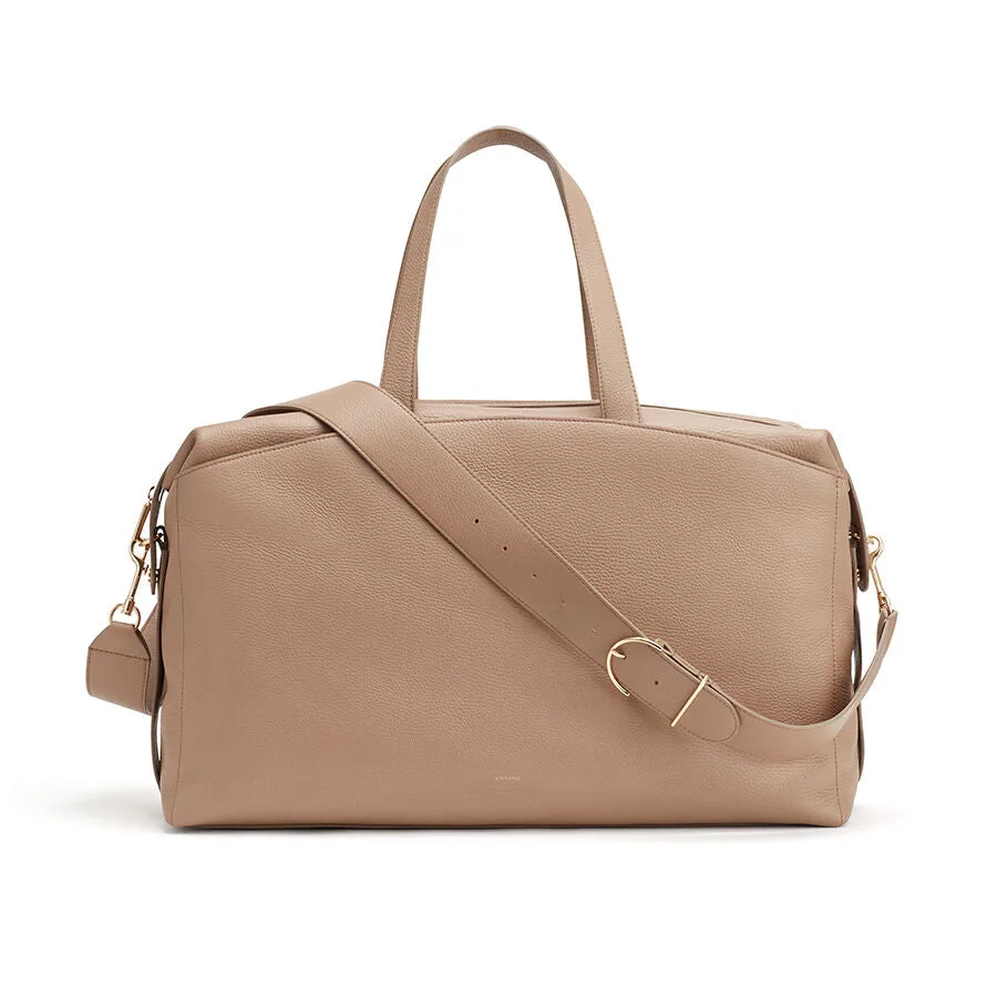 Cuyana Cappuccino Leather Large Weekender Bag