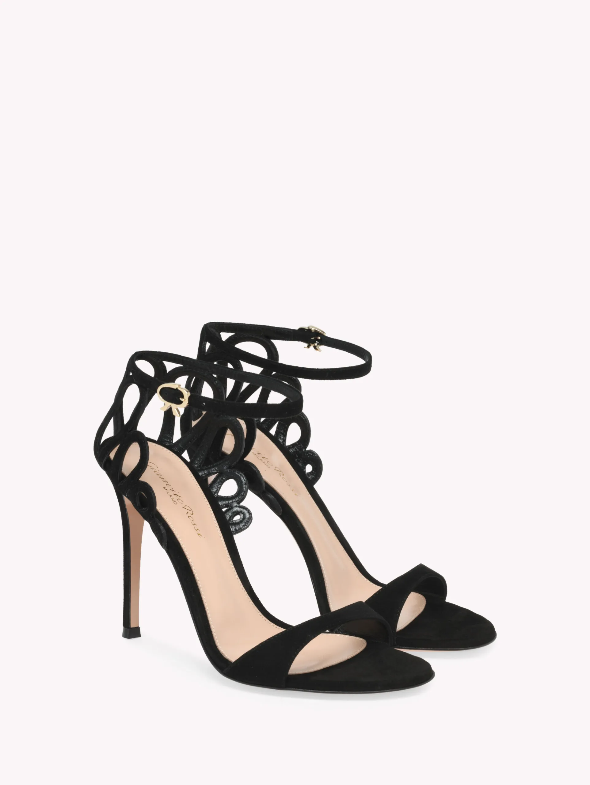 Gianvito Rossi Elisa Black Suede Sandals
