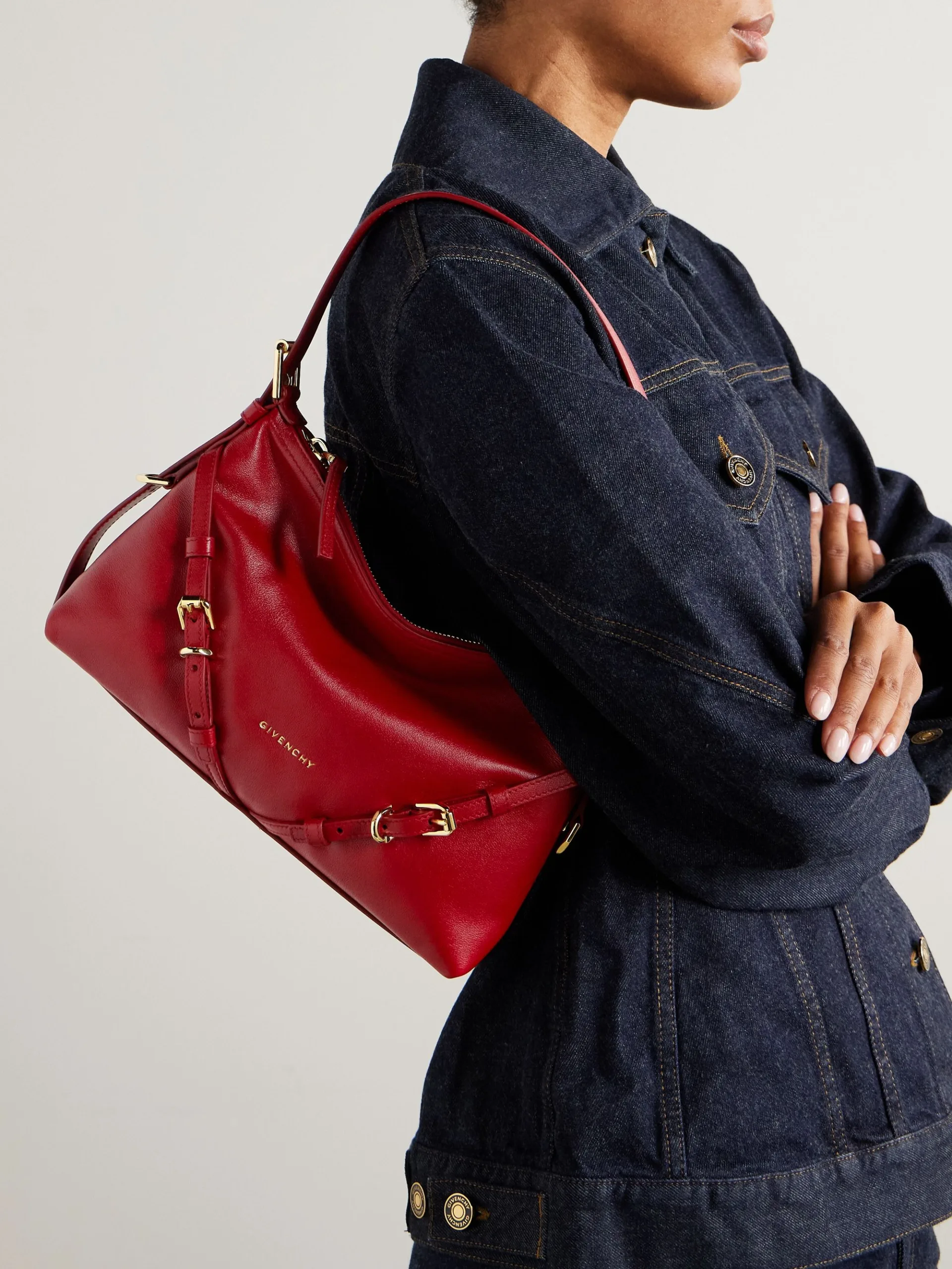 Givenchy Voyou Mini Red Leather Shoulder Bag