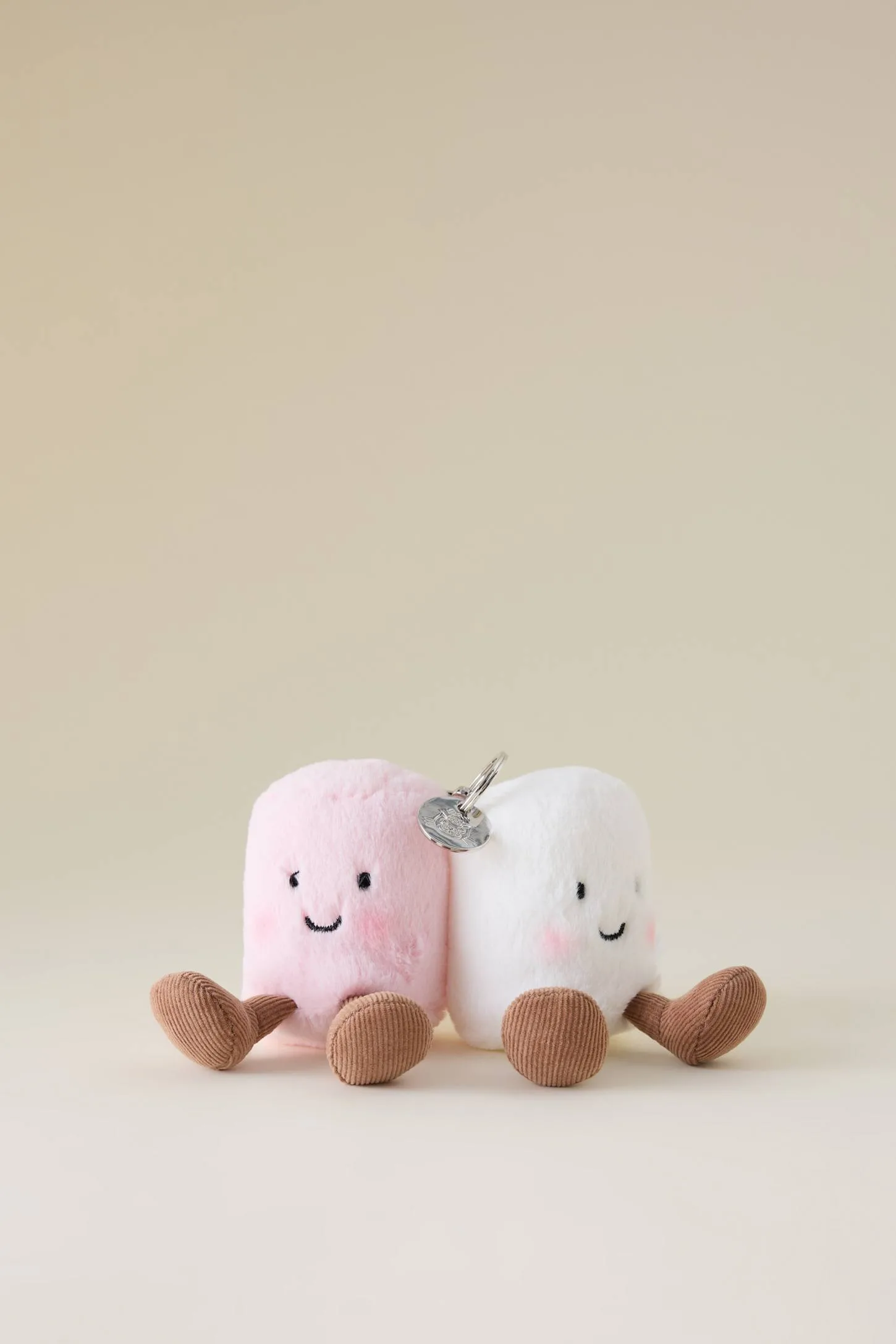 Jellycat Amuseables Pair of Marshmallows Pink Bag Charm