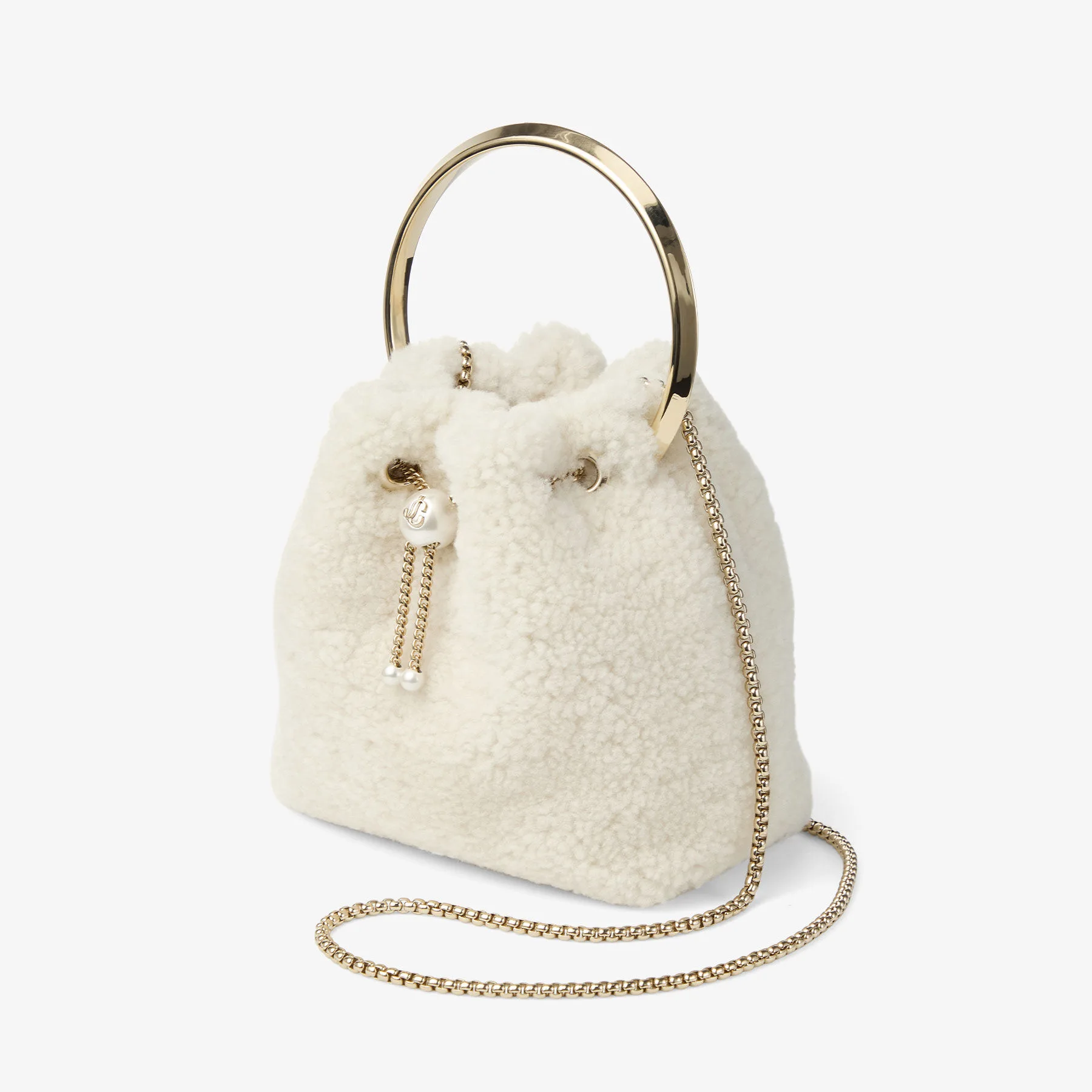 Jimmy Choo Bon Bon Shearling Top Handle Bag