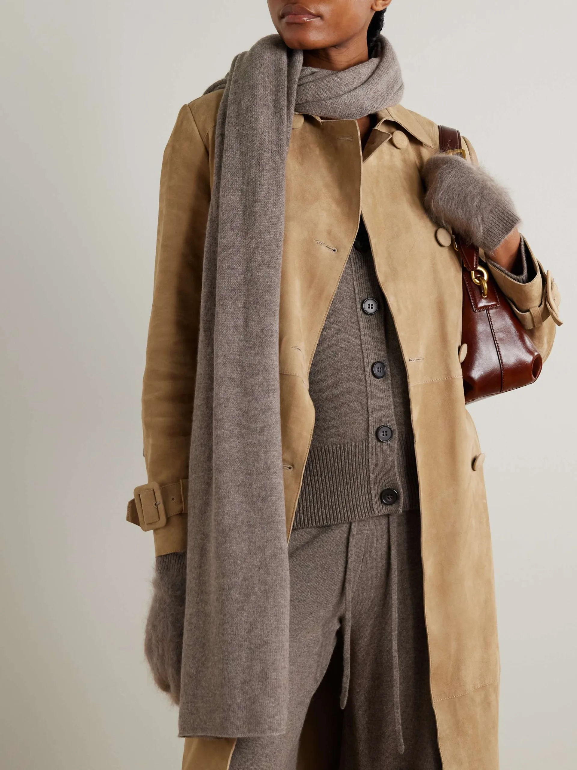 Lisa Yang Paris Light Brown Cashmere Scarf