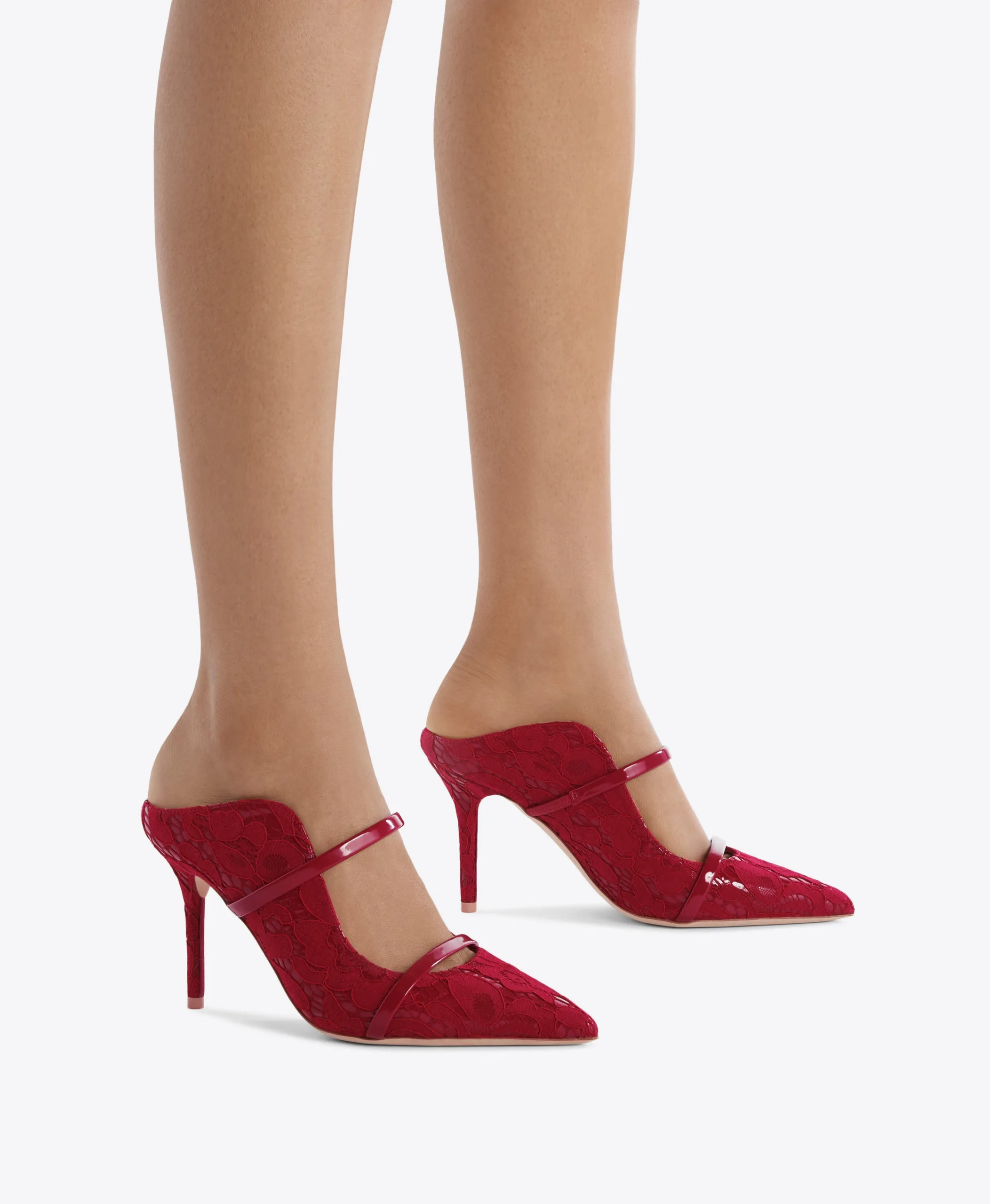 Malone Souliers Maureen Red Lace Gloss Mules