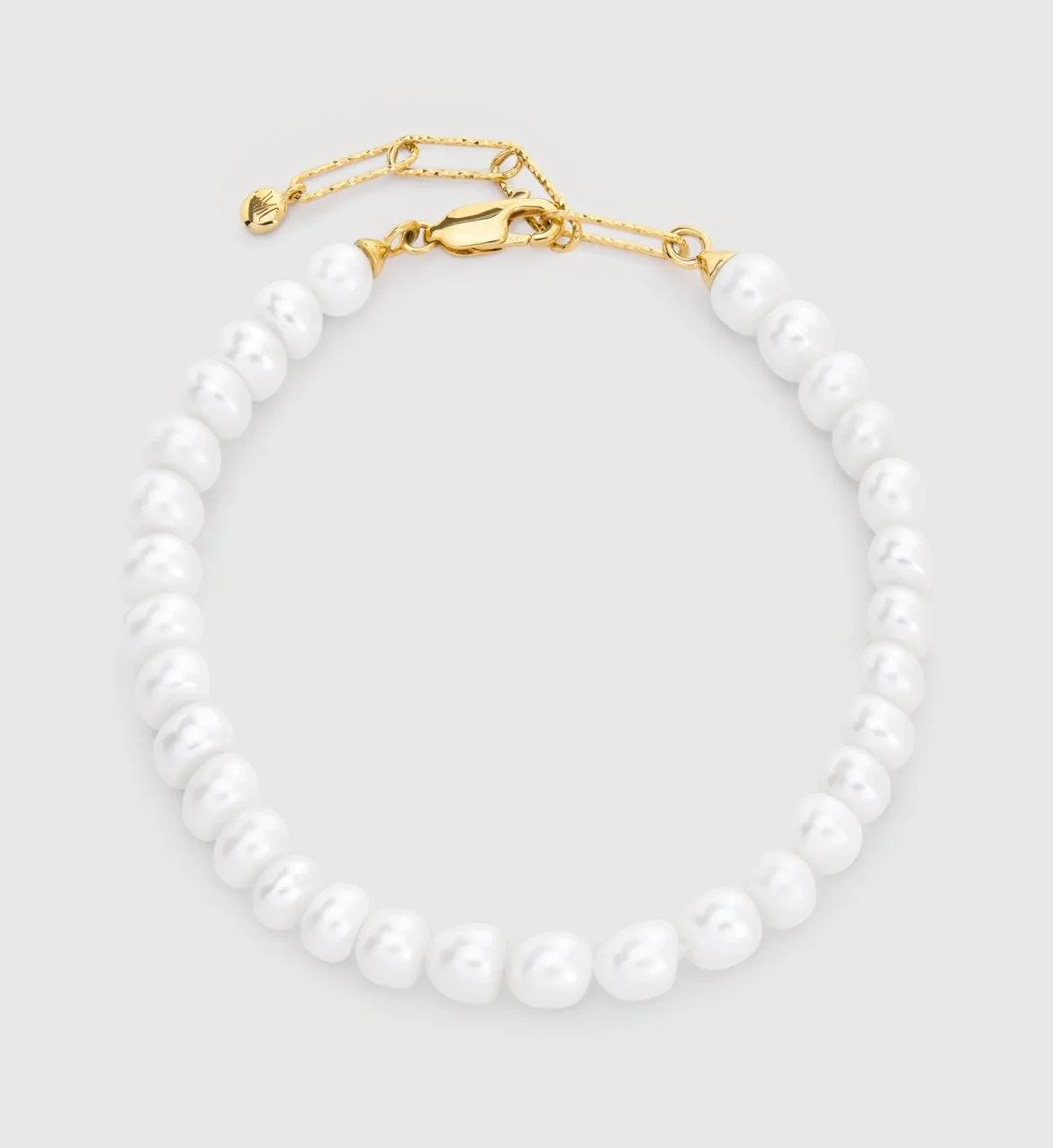 Monica Vinader 18k Gold Vermeil Nomade Round Pearl Bracelet