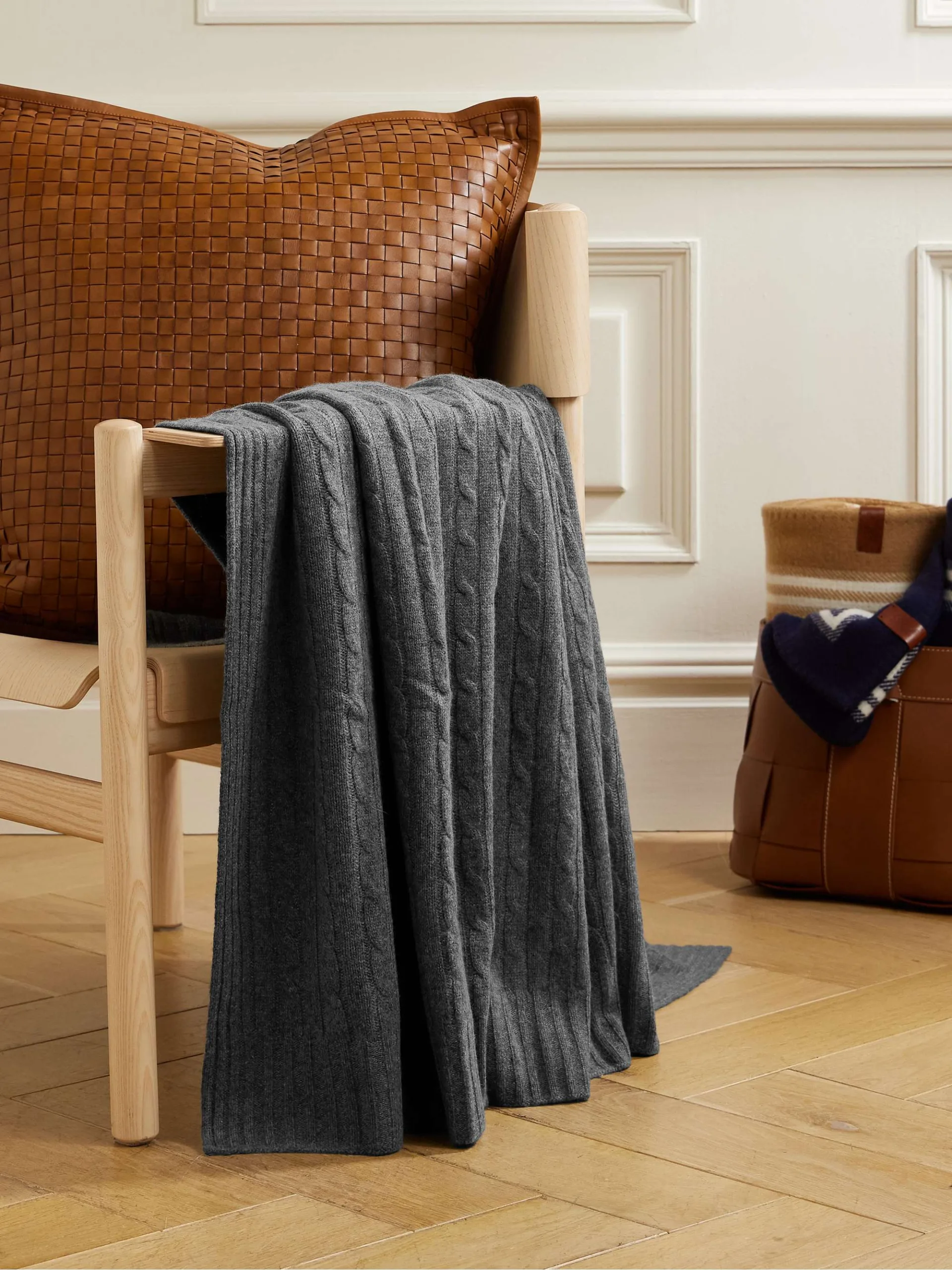 Ralph Lauren Home Cable Knit Cashmere Blanket