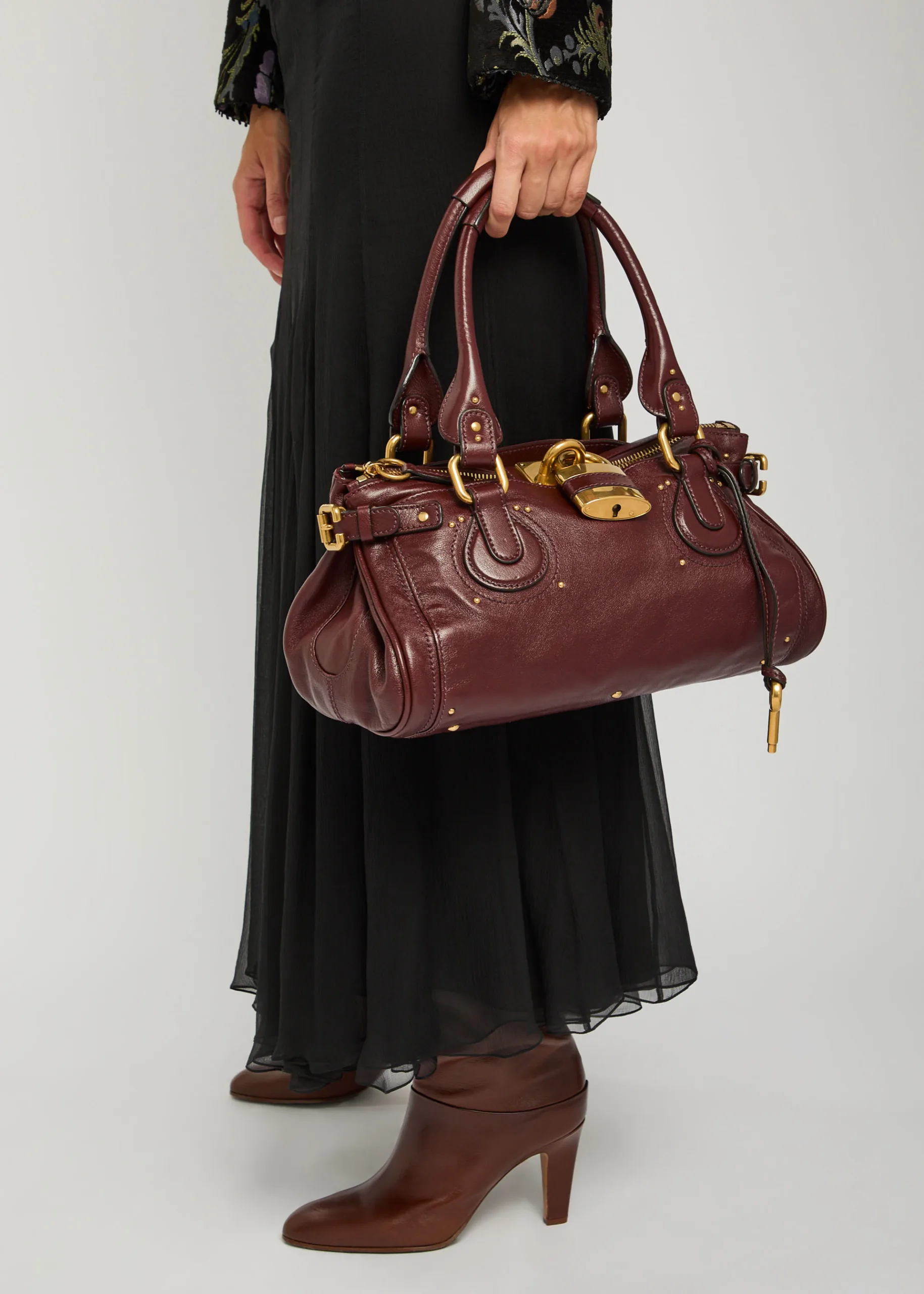Chloe Paddington Grained Leather Shoulder Bag