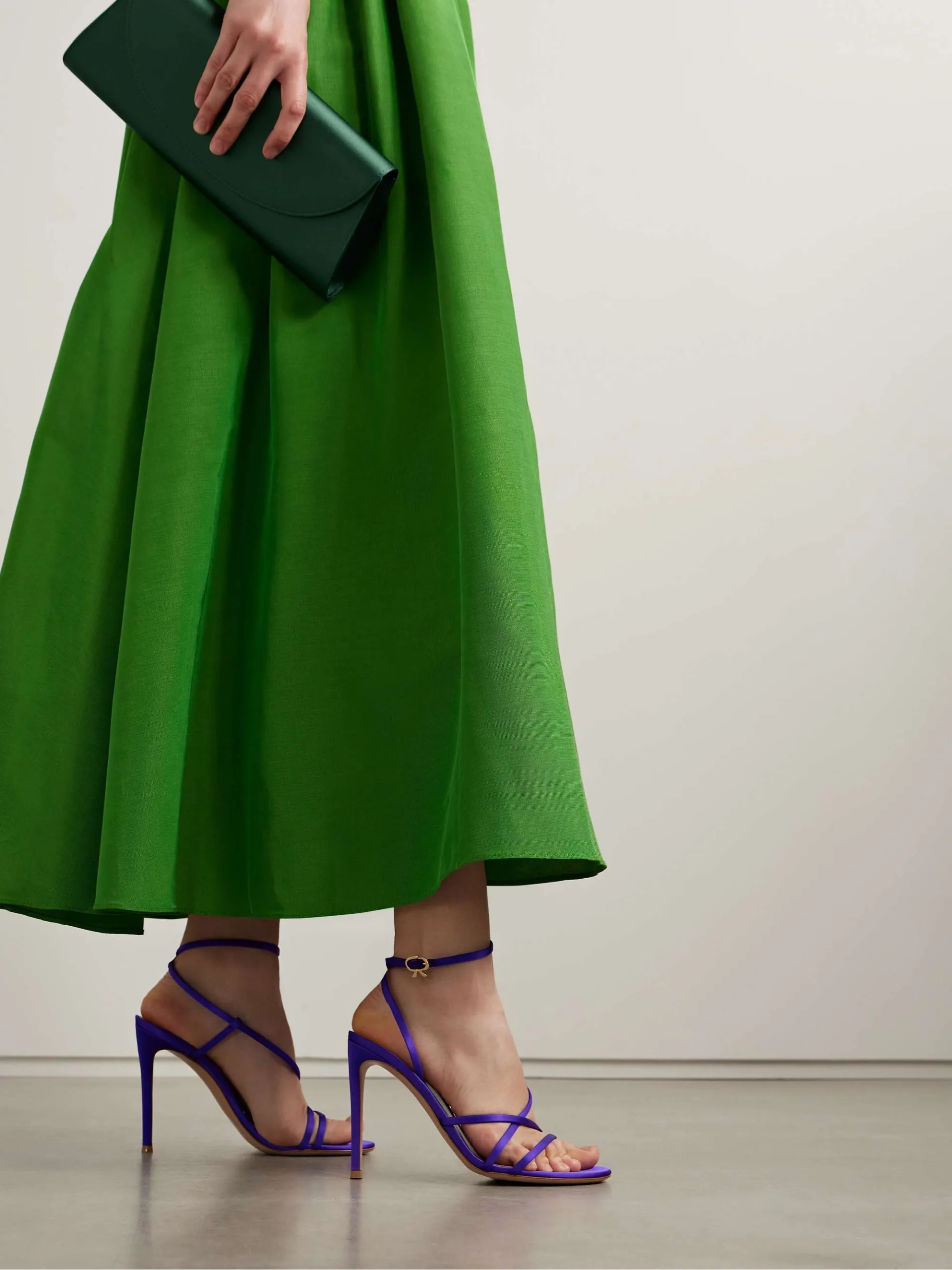 Gianvito Rossi 105mm Orchid Blue Satin High Heel Sandals