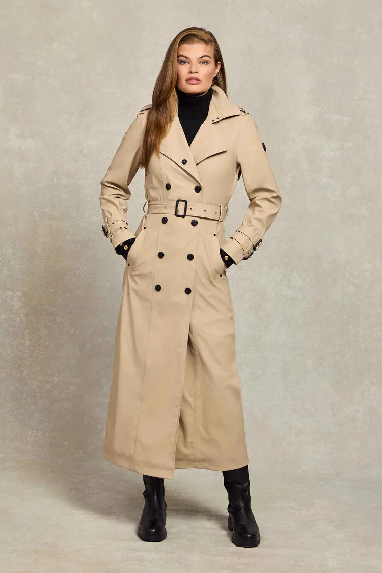 Holland Cooper Full Length Kendal Waterproof Stone Trench Coat