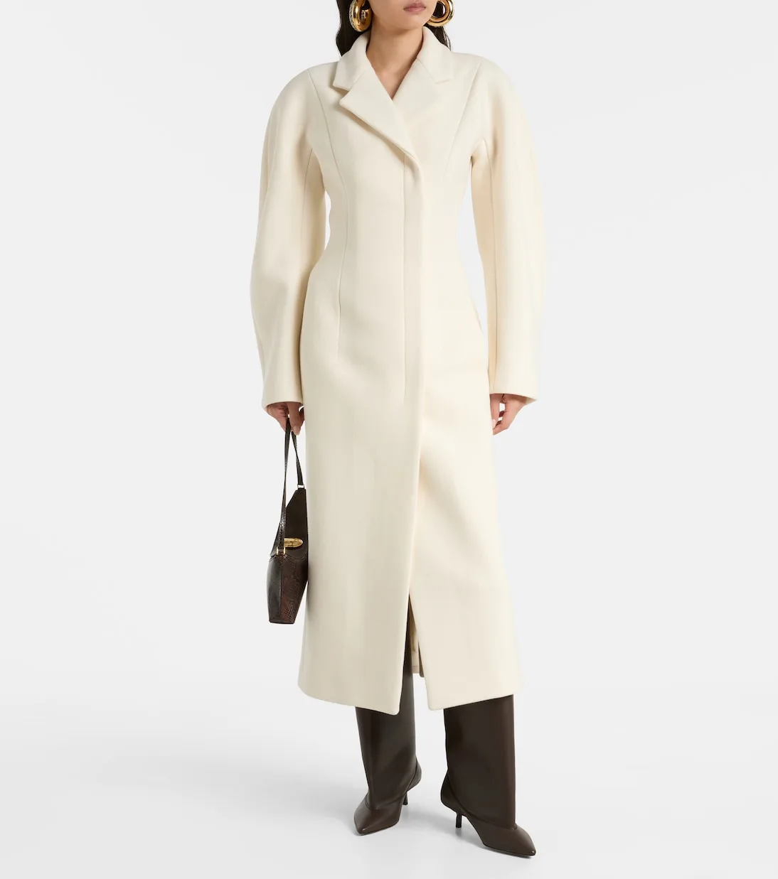 Jacquemus Curvo White Virgin Wool Coat