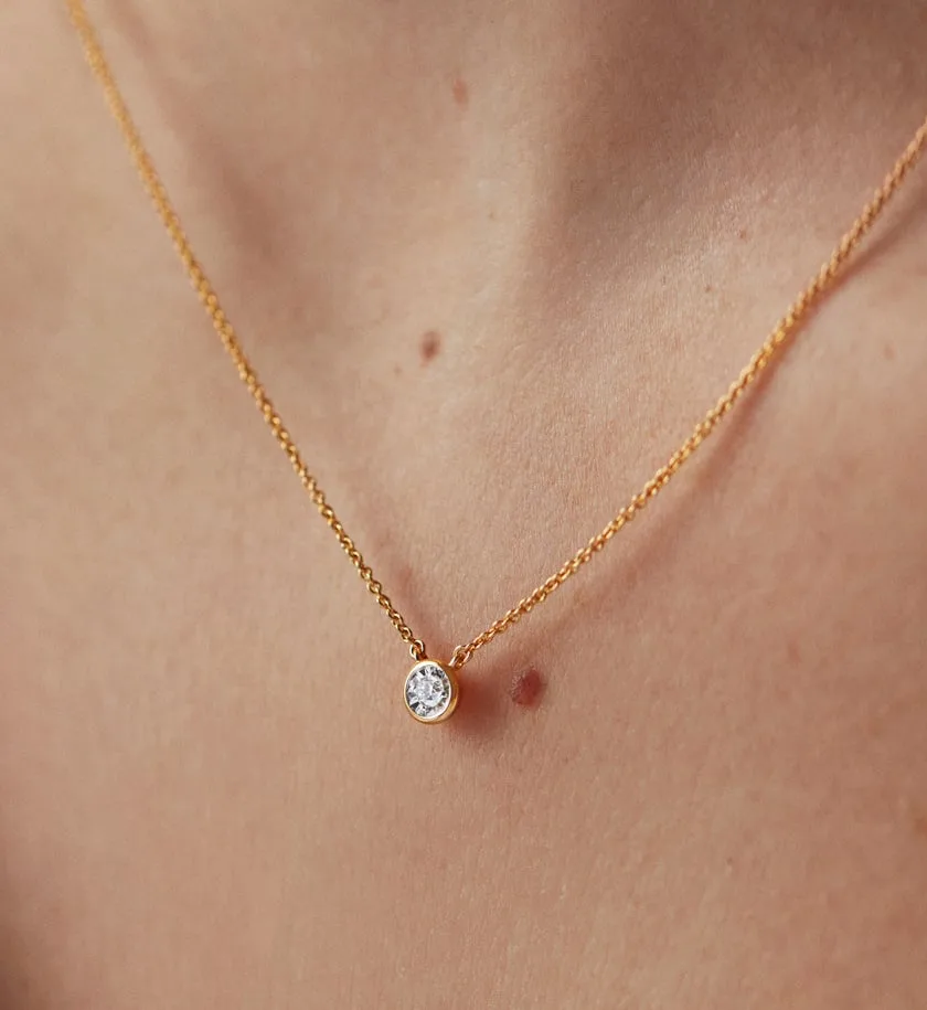 Monica Vinader Solitaire Diamond Medium Chain Necklace