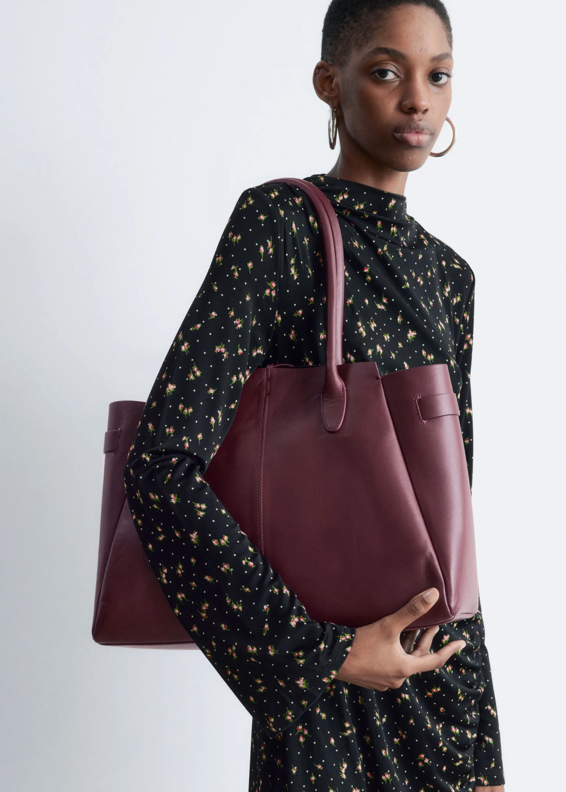& Other Stories Dark Burgundy Tote Bag