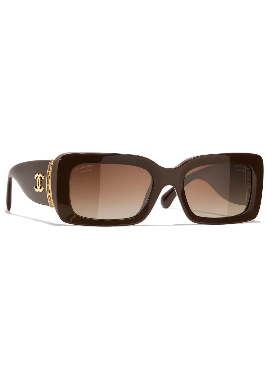 Chanel Rectangle Frame Brown Sunglasses