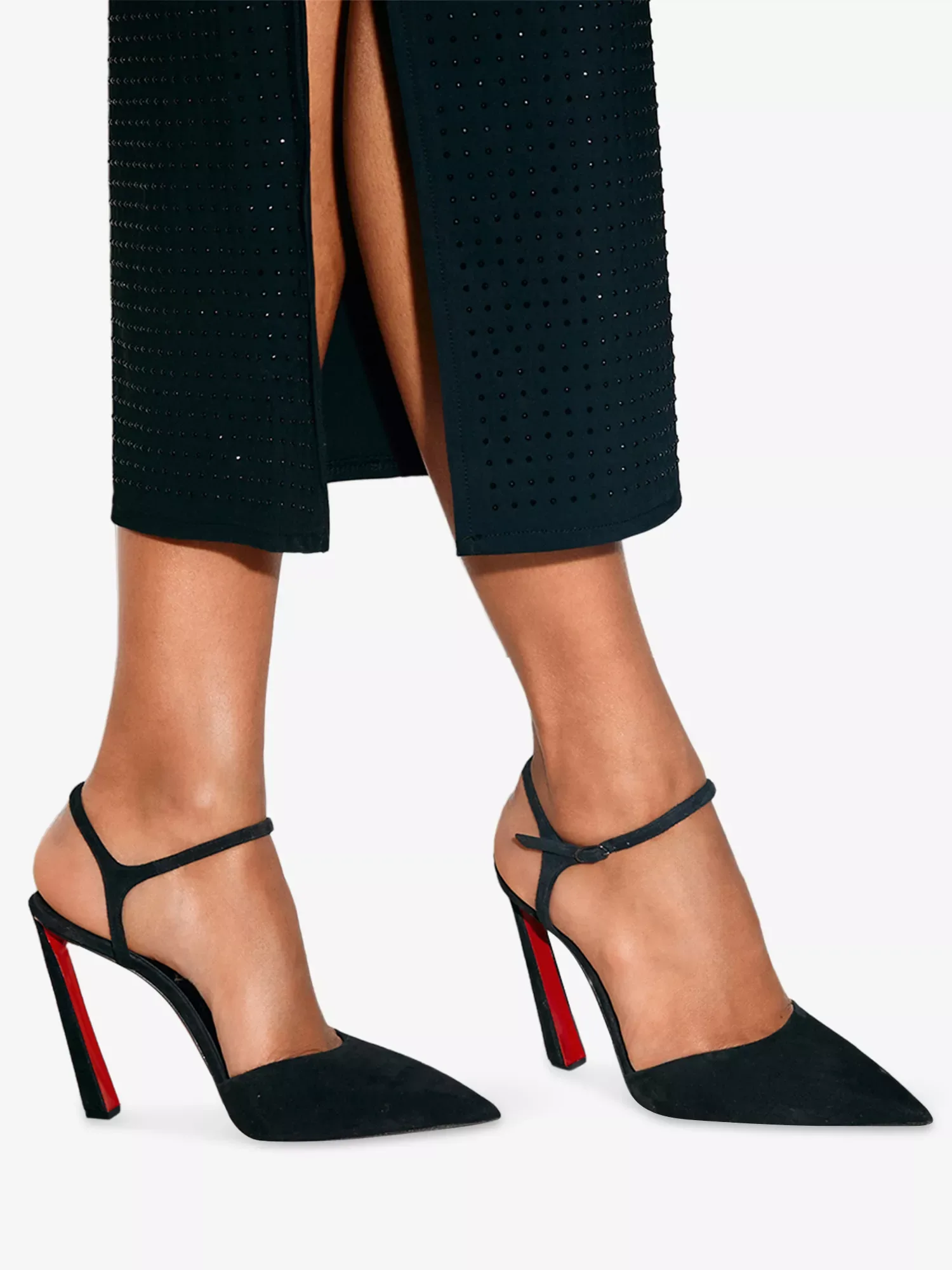 Christian Louboutin Condora Riviera 100 Black Suede Heeled Pumps