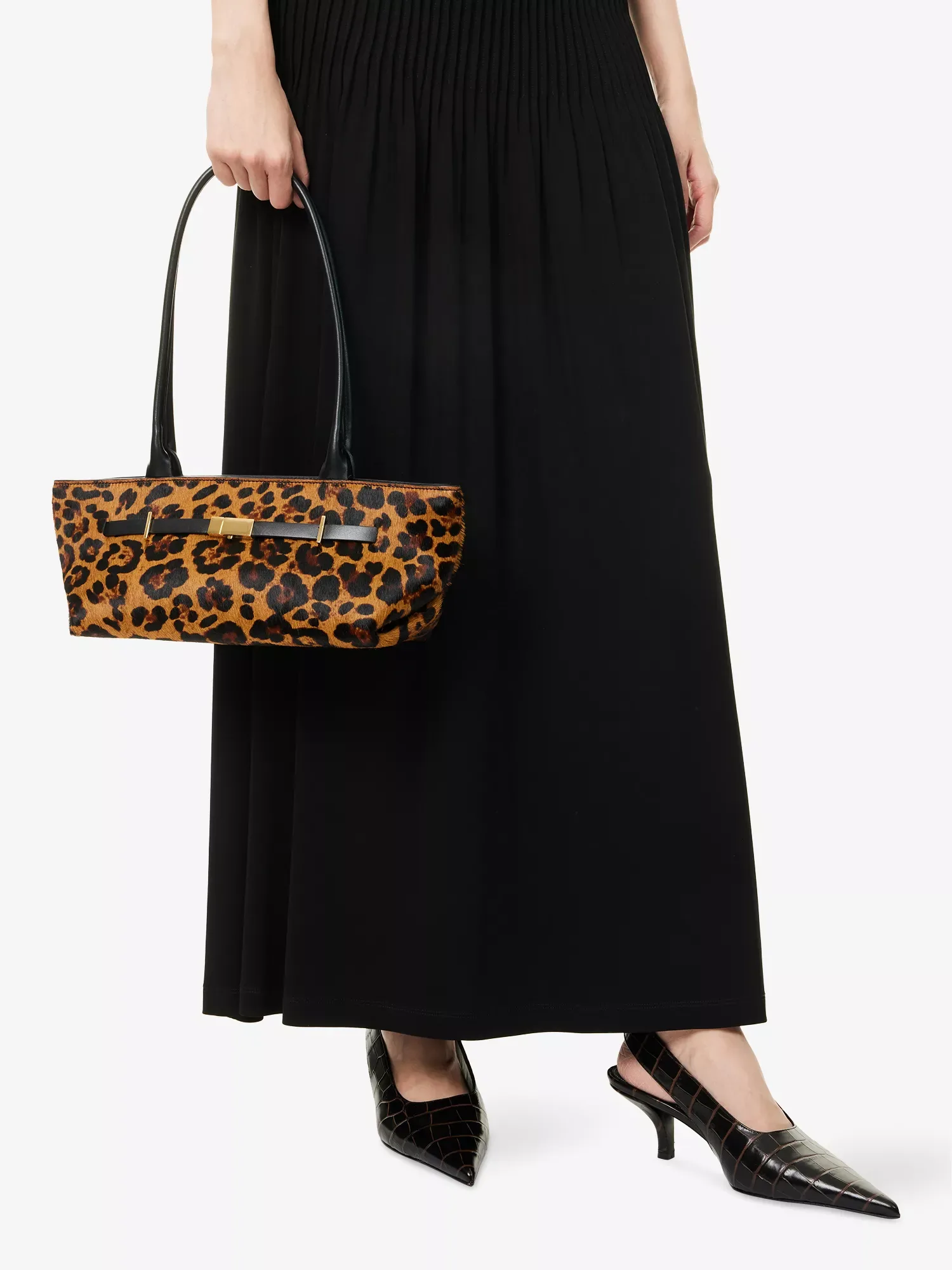 DeMellier The New York Leopard Effect Leather Shoulder Bag