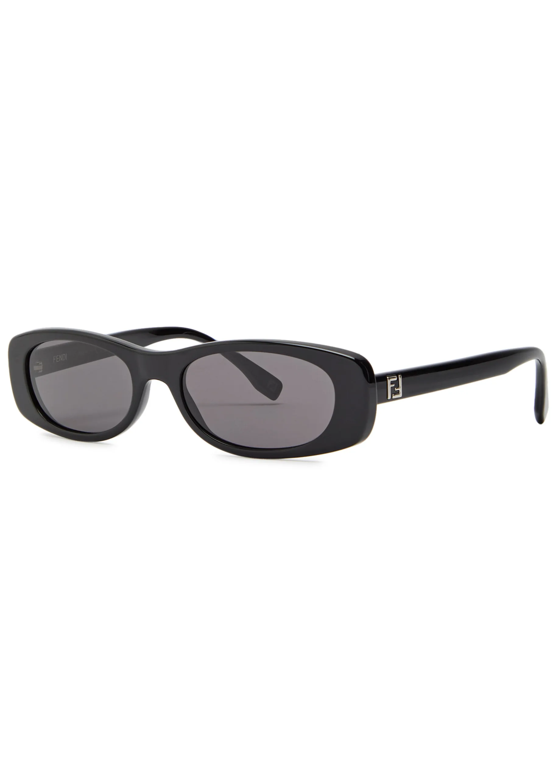 Fendi Narrow Rectangle Frame Black Sunglasses