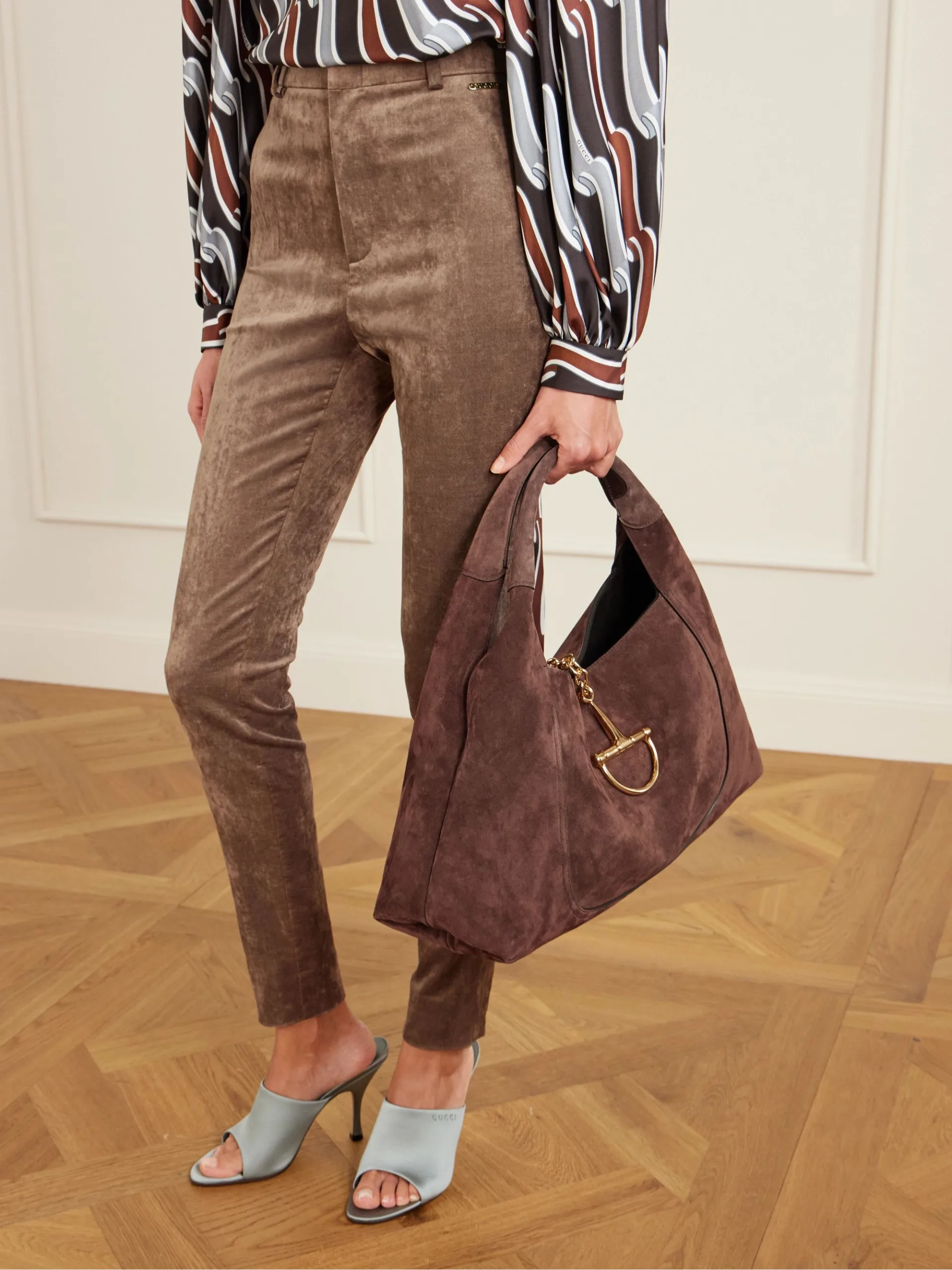 Gucci Softbit Chocolate Sude Tote