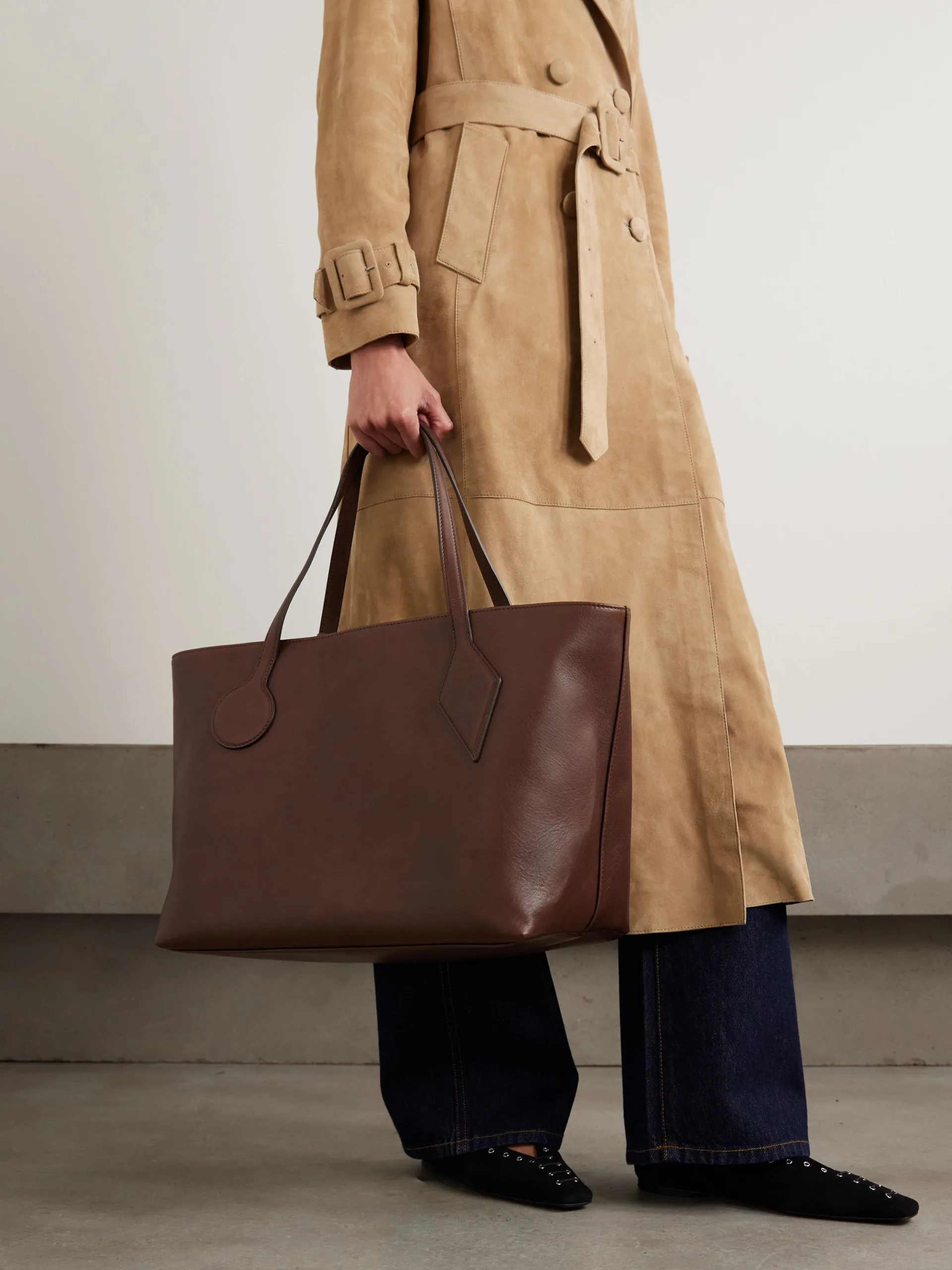 Liffner Sprout Large Dark Brown Leather Tote