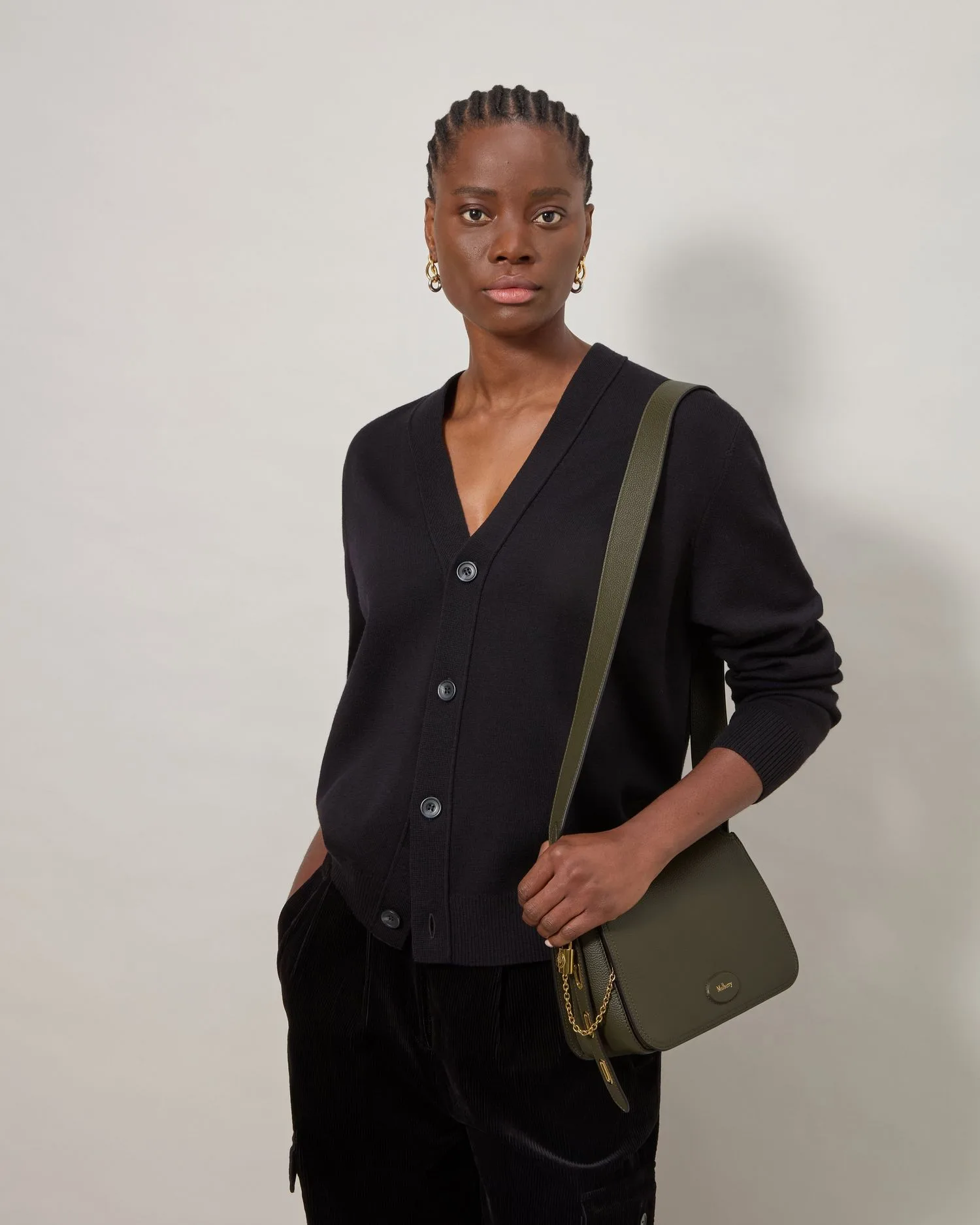 Mulberry Billie Juniper Green Small Classic Grain Shoulder Bag