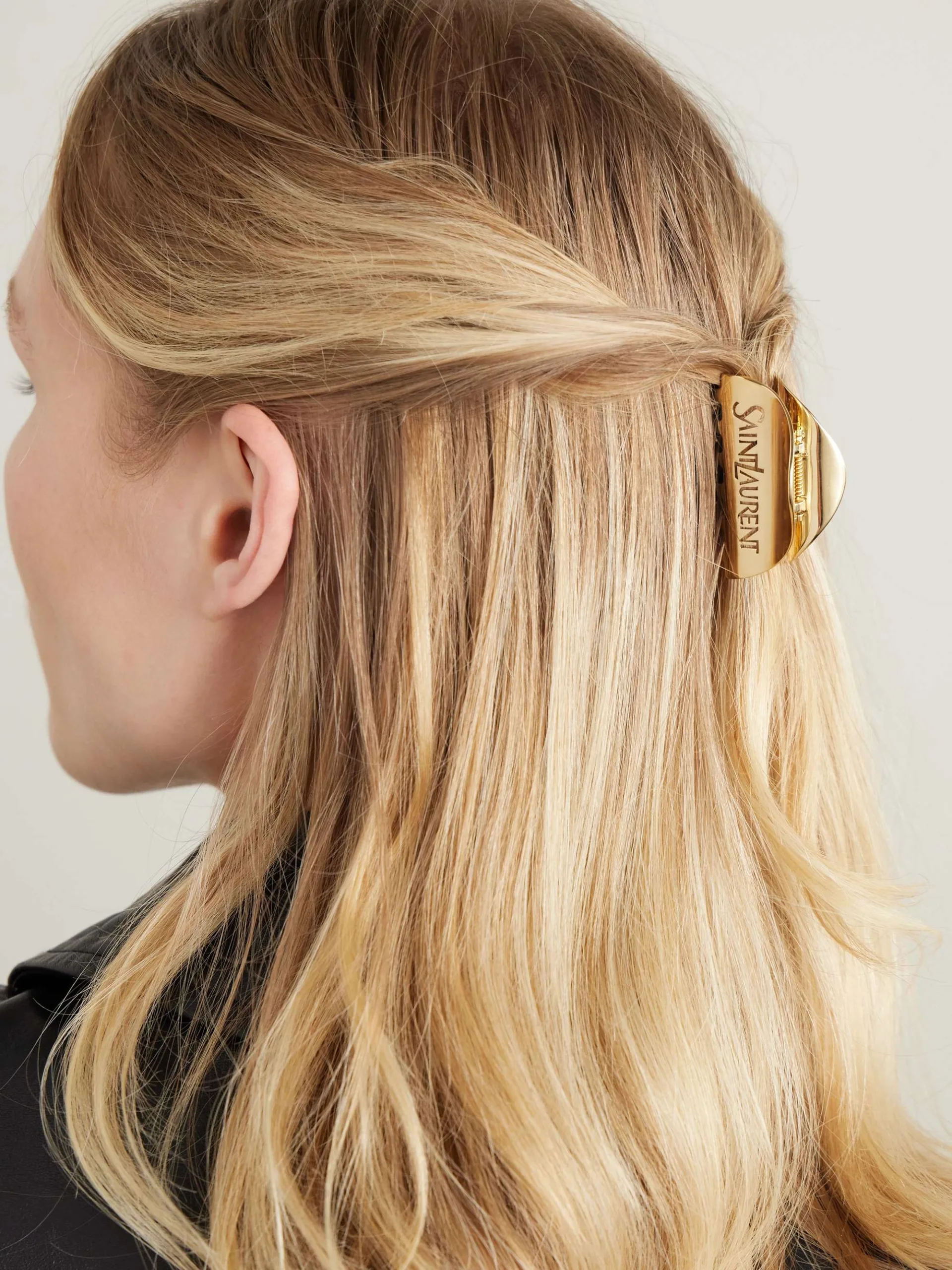 Saint Laurent Gold Tone Hair Clip
