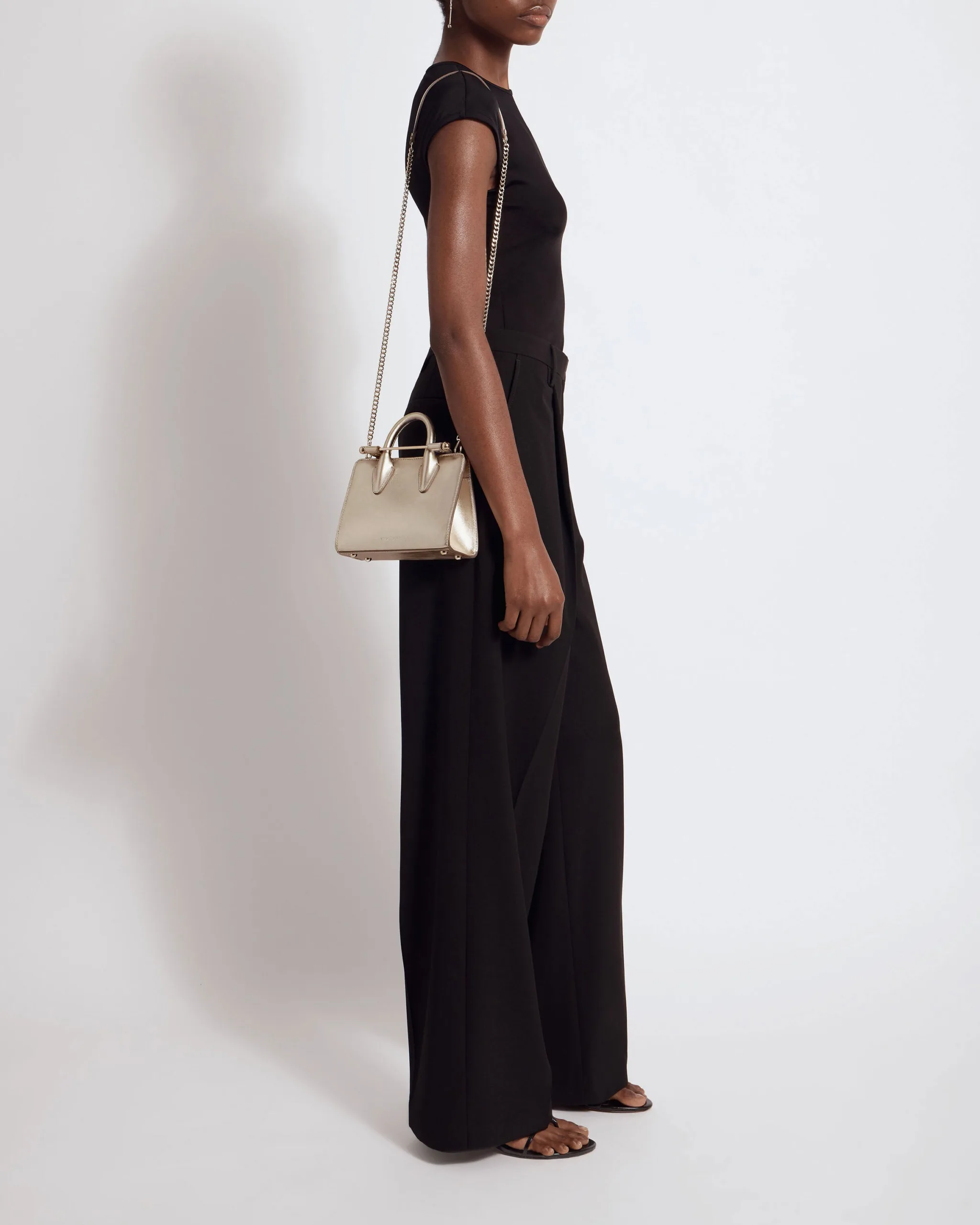 Strathberry Nano Gold Metallic Foil Tote