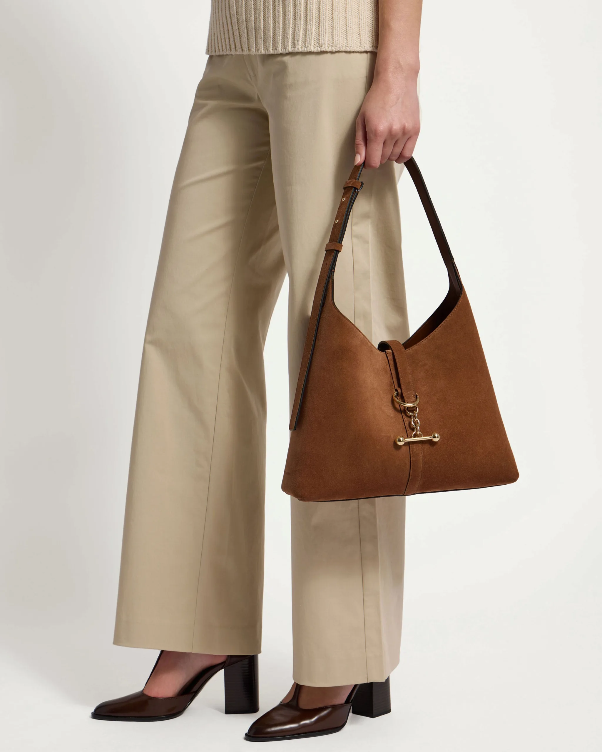 Strathbrerry Kite Tan Suede Hobo